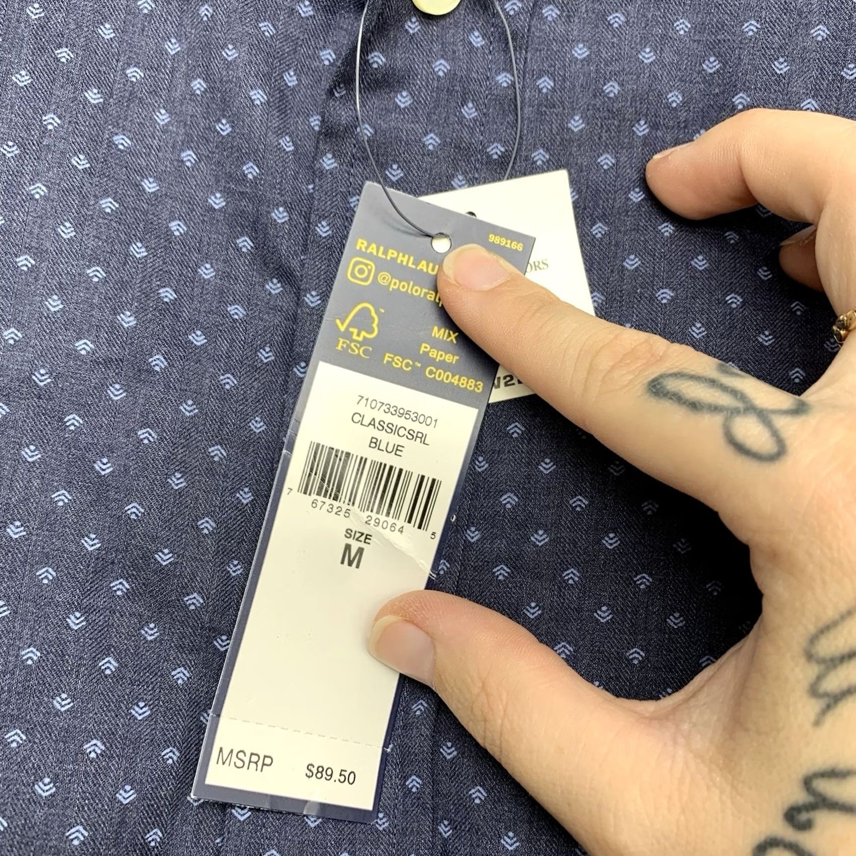 Polo Ralph Lauren Polo Ralph Lauren Button Up Shirt Mens Medium Long Sleeve Blue Geometric Preppy Classic NWT Button-Down Size US M / EU 48-50 / 2 - 5 Thumbnail