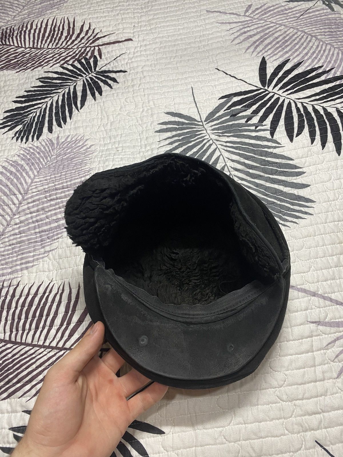 If Six Was Nine Black fur archive Suede Flat Newsboy Baker Boy Cabbie Cap Size ONE SIZE - 15 Thumbnail