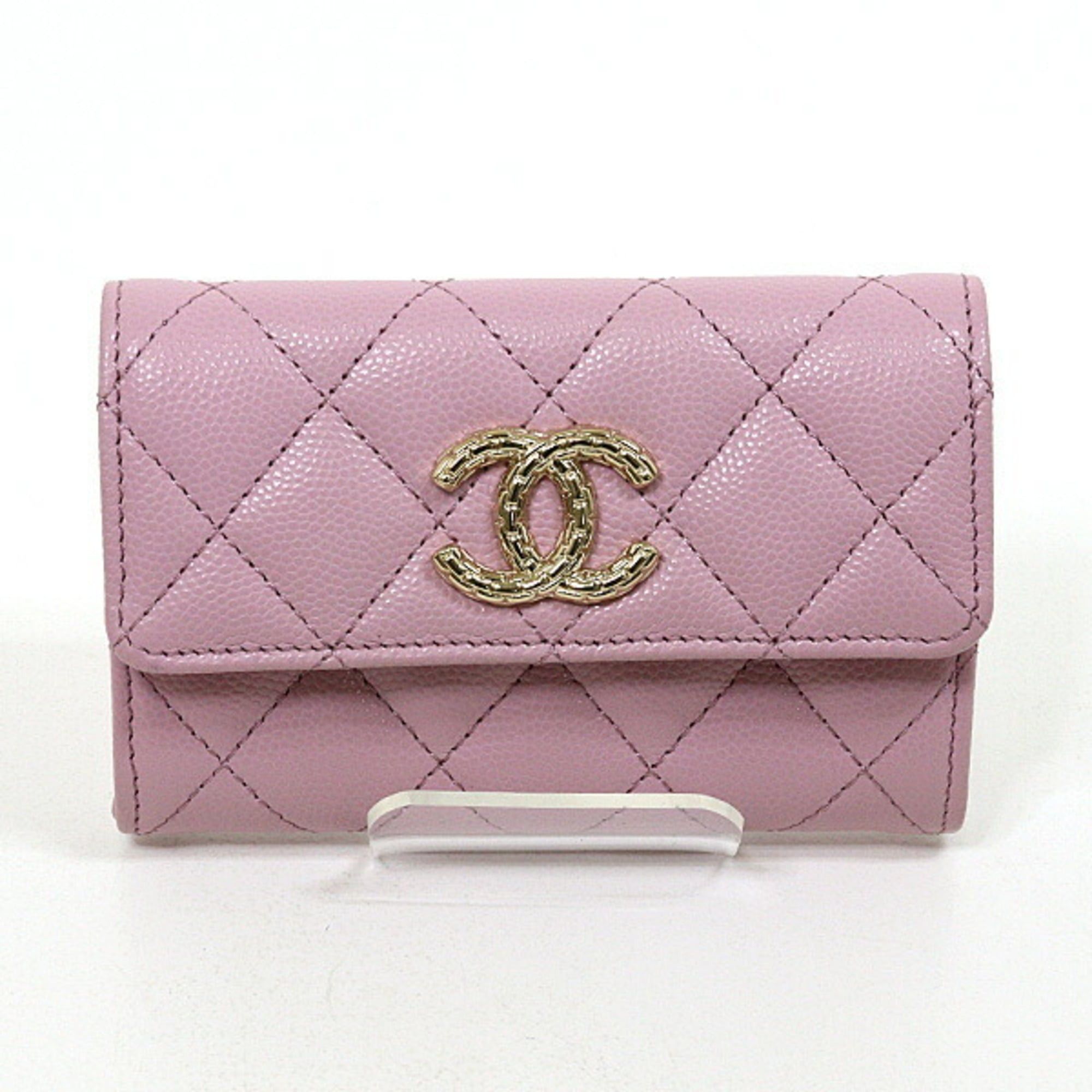 Chanel Chanel card case, caviar leather, pink, Matelassé, Coco Mark, AP3187, unused. Size ONE SIZE - 1 Thumbnail