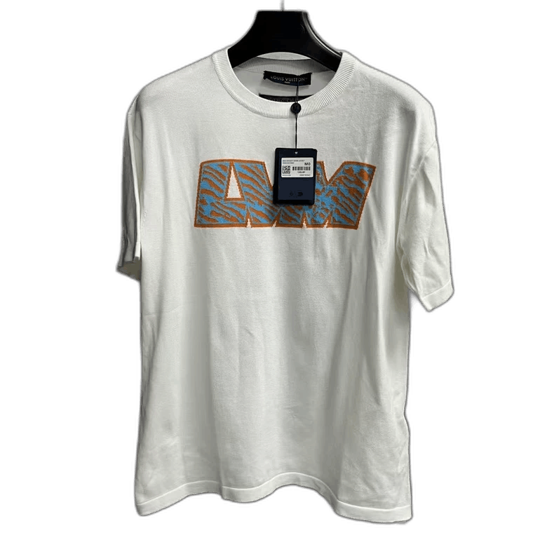 Louis Vuitton Louis Vuitton White Letter Embossed Short Sleeve T-shirt- Size M / US 6-8 / IT 42-44 - 1 Thumbnail
