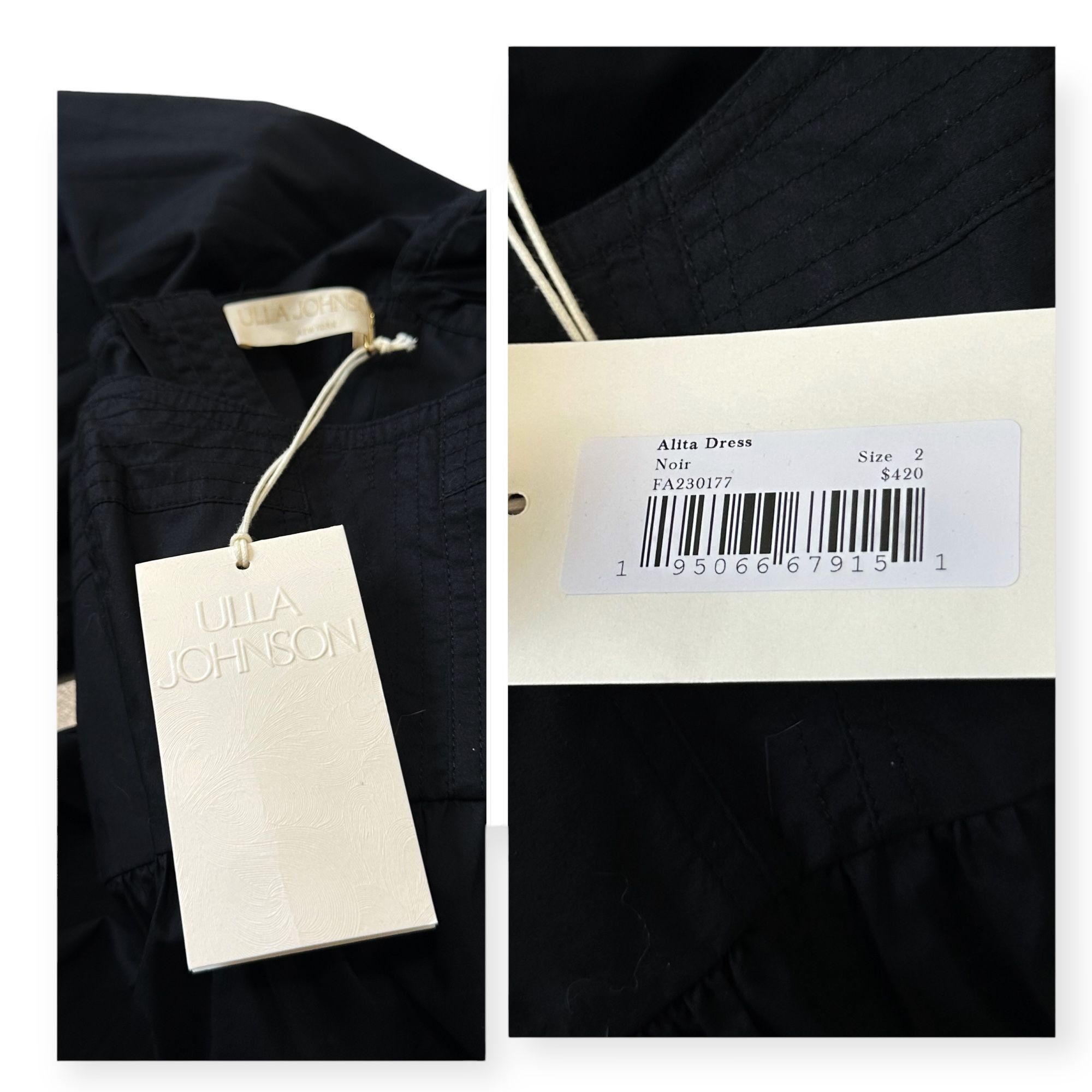 Ulla Johnson Ulla Johnson Alita Dress in Noir/Black, Mini Dress, Size 2, Size XS / US 0-2 / IT 36-38 - 3 Thumbnail