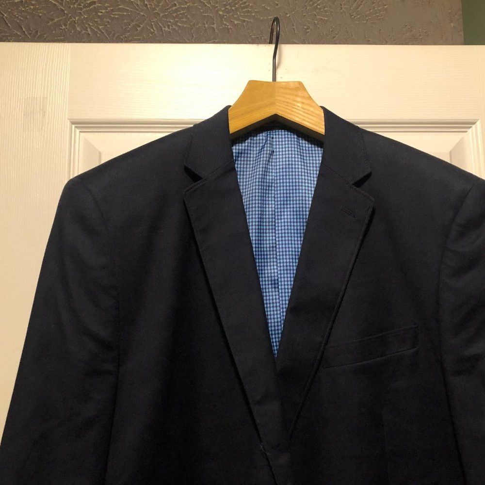 Stafford STAFFORD MEN'S NEW NAVY 98%COTTON SPORT COAT BLAZER 50R Size 50R - 4 Thumbnail