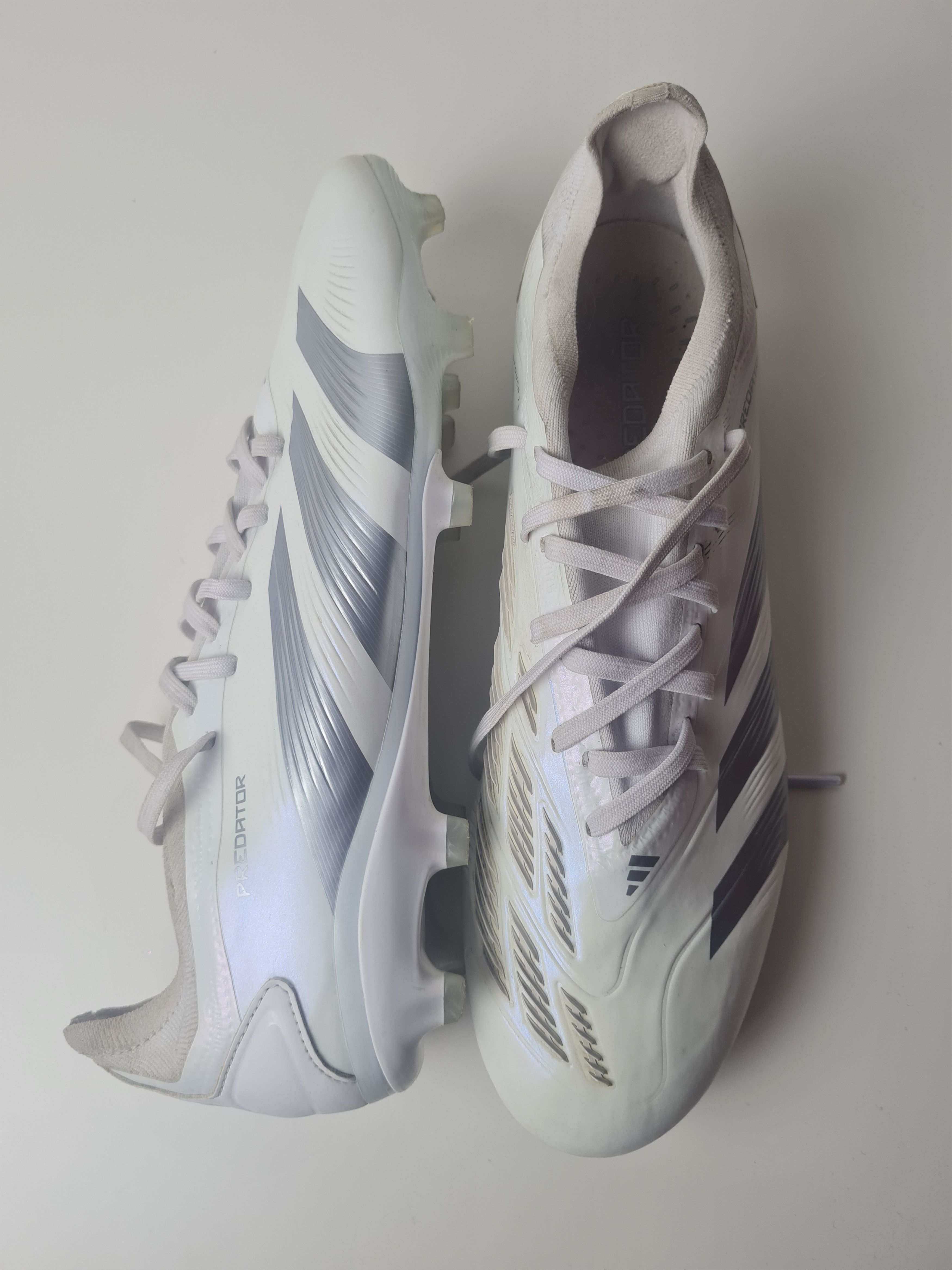 Adidas Football Soccer Adidas PREDATOR Pro FG Cleats White Silver Size US 12.5 / EU 45-46 - 18 Thumbnail