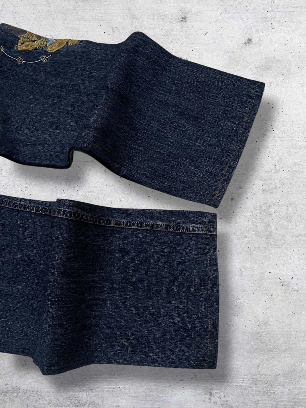 Japanese Brand VINTAGE KARAKURI TAMASHI RARE FIND EMBROIDERY GODFIGHT DENIM Size US 28 / EU 44 - 14 Thumbnail