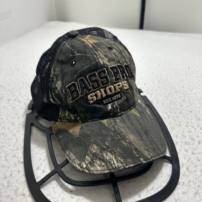 Bass Pro Shops Bass Pro Shop Green Camo Baseball Cap Mesh Back Hat ...