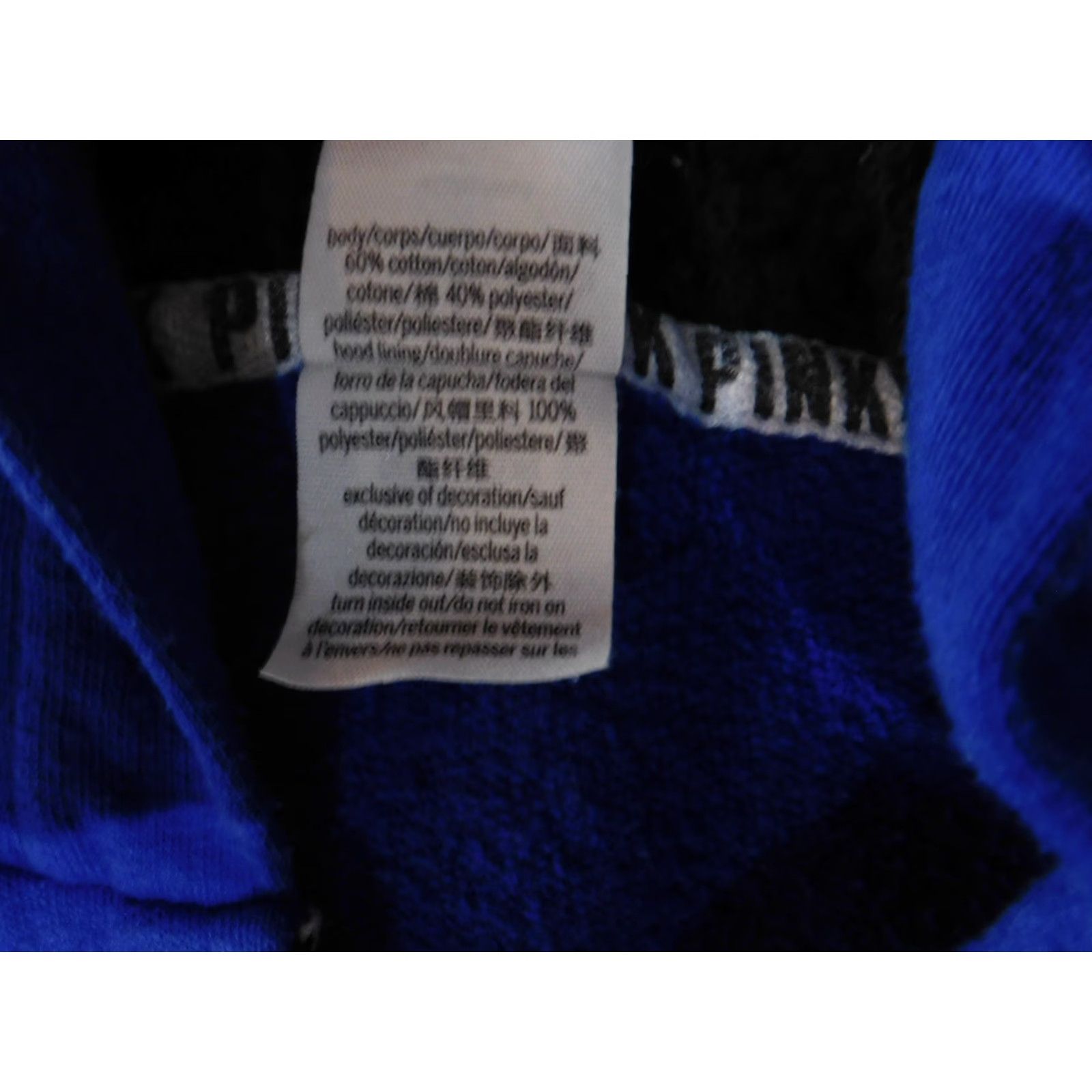 Pinko PINK Victoria's Secret Hoodie Womens Medium Blue White Teal Full Zip Colorblock Size M / US 6-8 / IT 42-44 - 7 Thumbnail