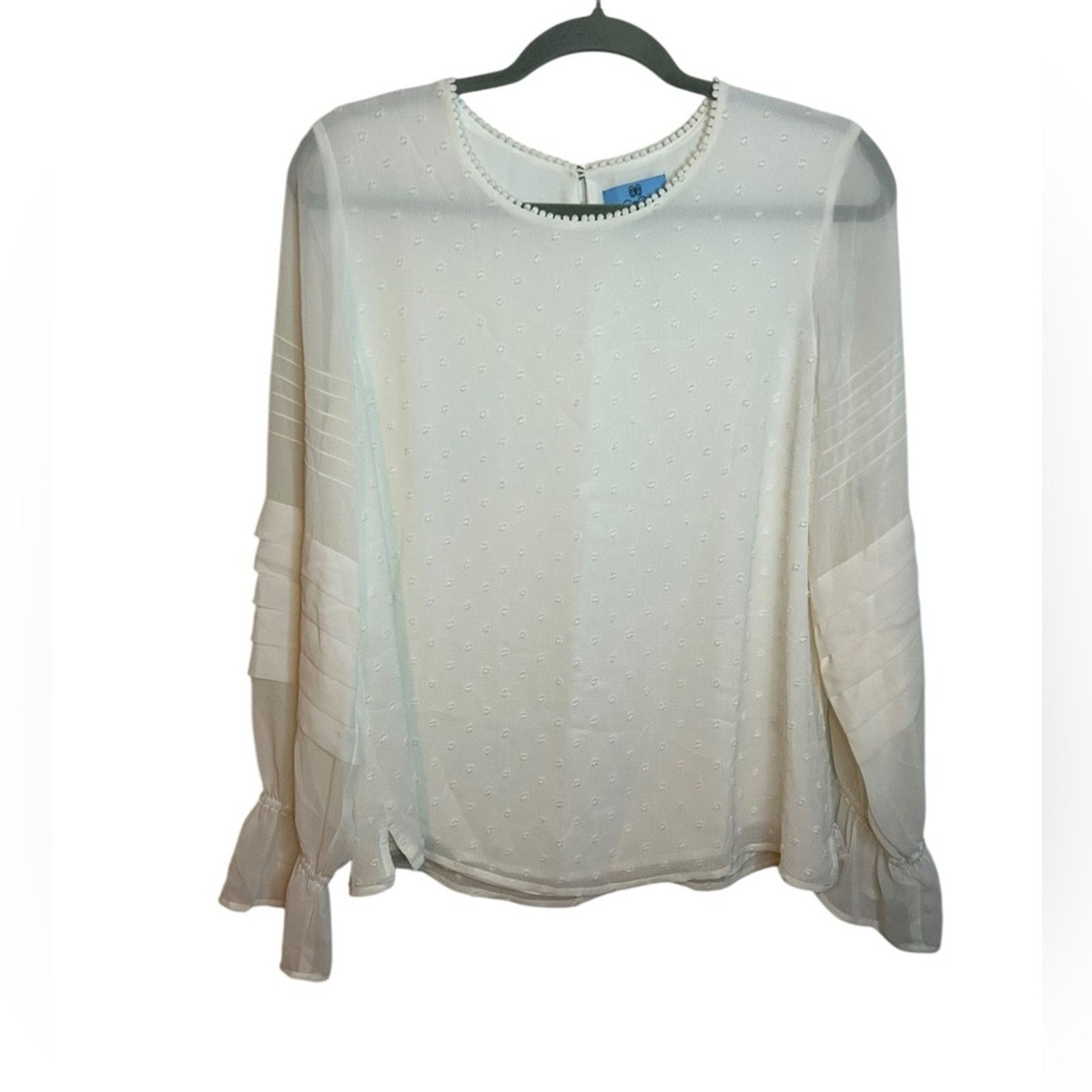 Other Cece White Swiss Dot Sheer Sleeve Blouse Size M / US 6-8 / IT 42-44 - 1 Thumbnail