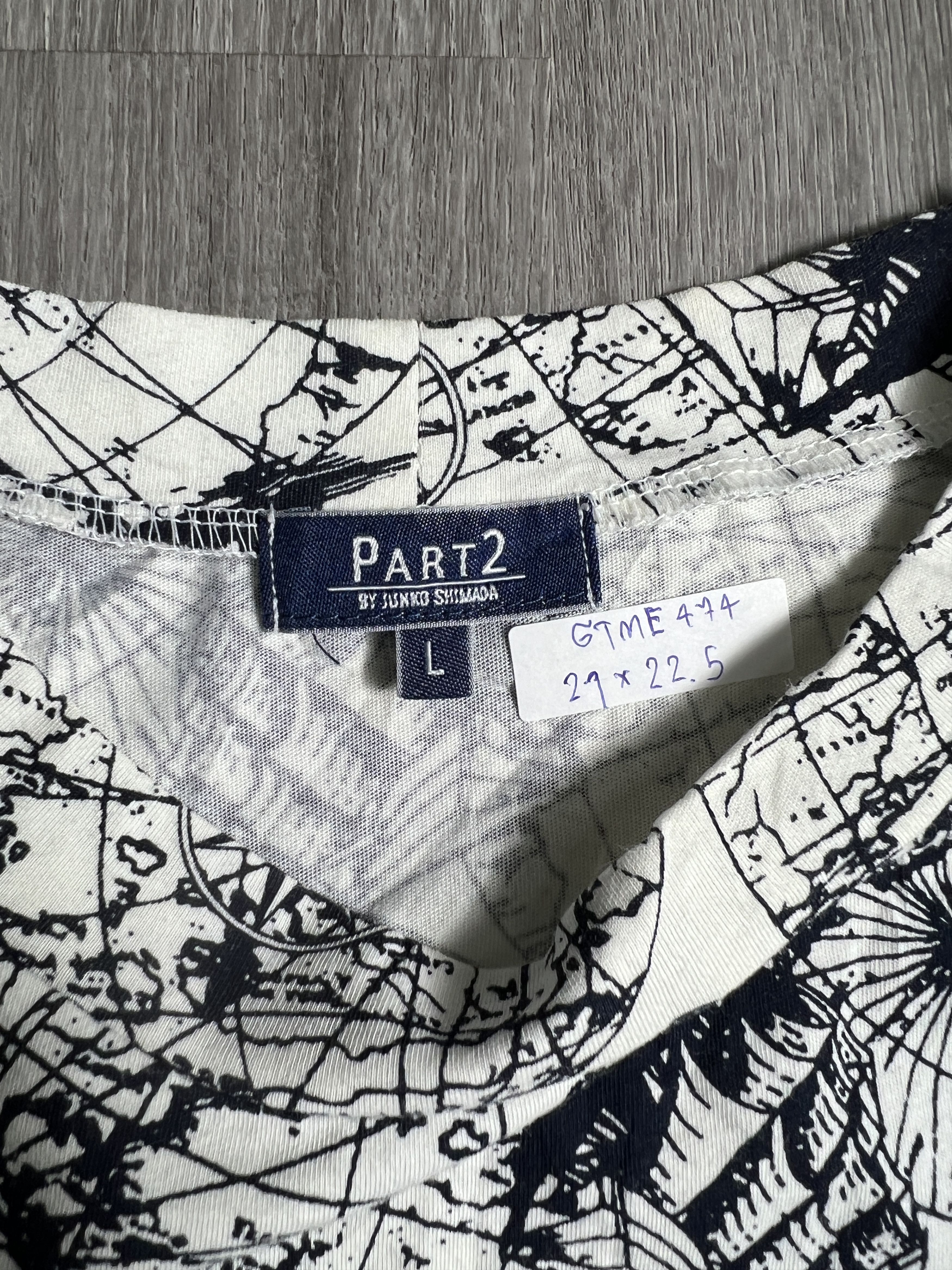 Japanese Brand × Junko Shimada Junko Shimada Part2 Maps Full Print Cropped Tee (L) GTME474 Size US L / EU 52-54 / 3 - 3 Thumbnail