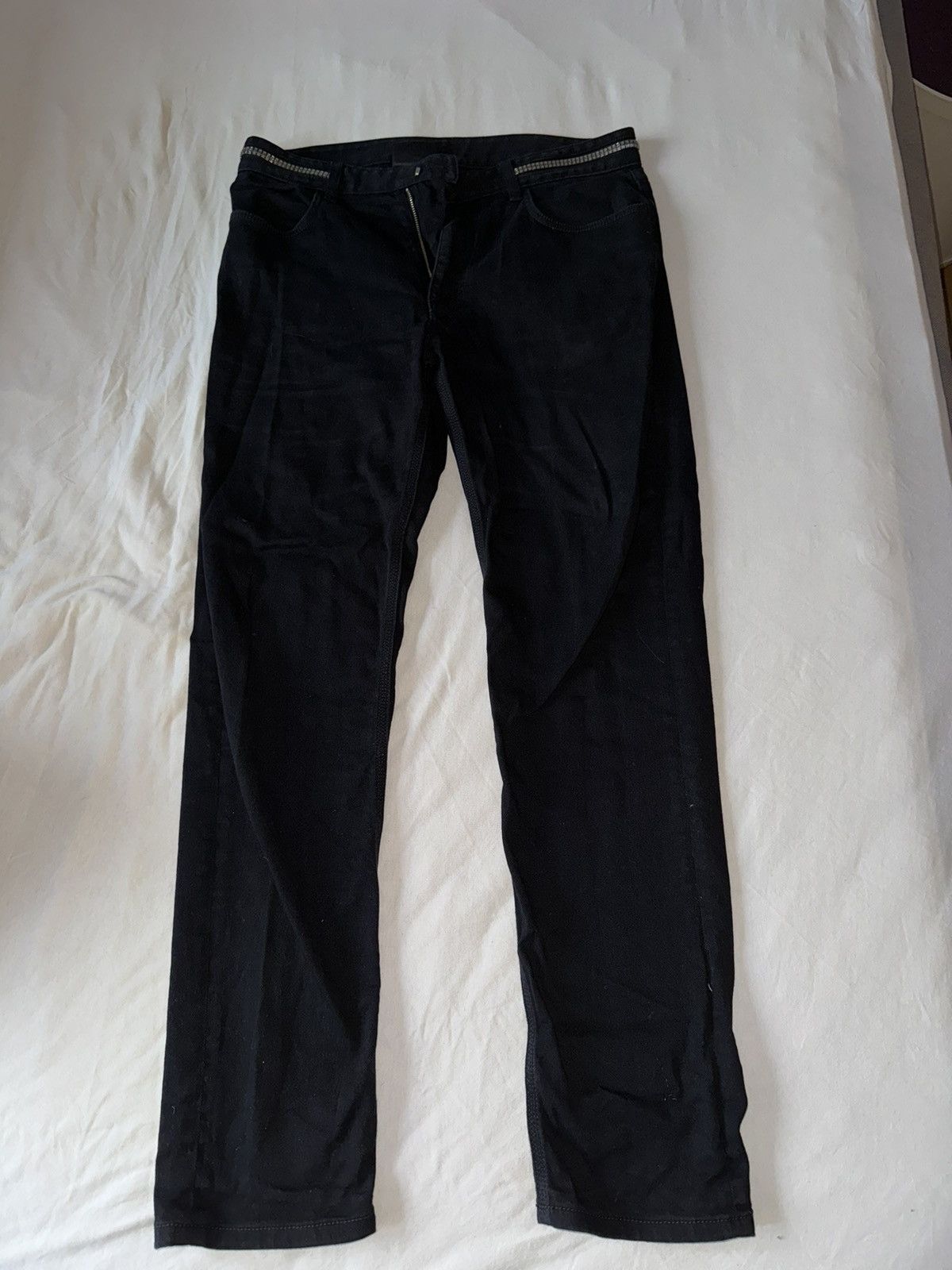 image of Givenchy 4G-Zip Slim Fit Wool Pants in Black, Men's (Size 34)