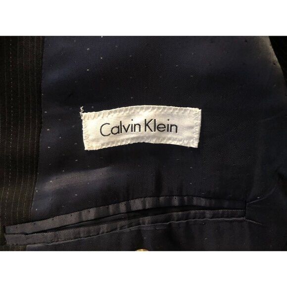 Calvin Klein calvin klein men's navy 100%wool 2pc suit 44R pants: 38/30 Size 44R - 5 Thumbnail