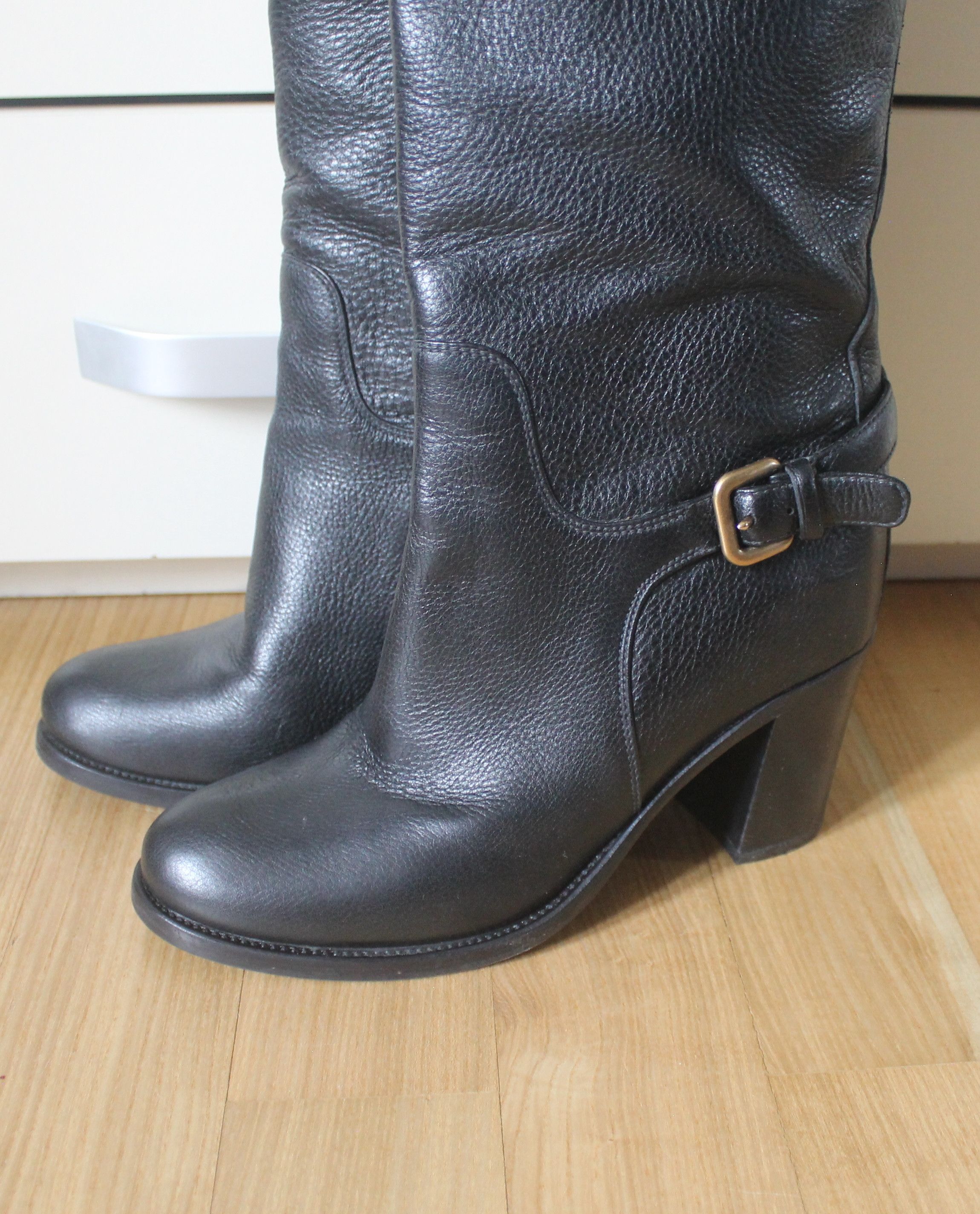 Prada Prada Black High Leather Boots Size US 9 / IT 39 - 3 Thumbnail
