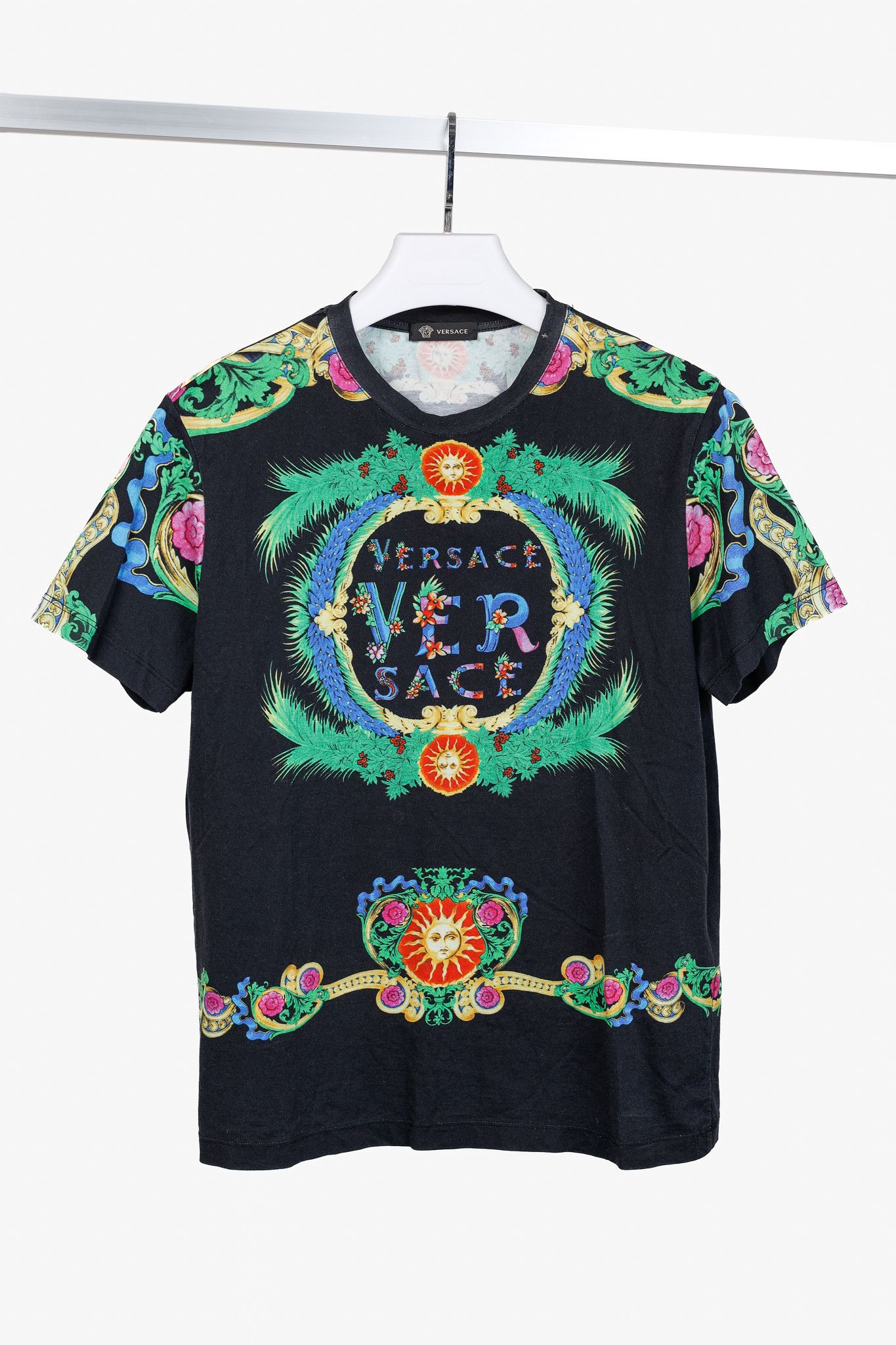 Versace Versace Resort 2018 Beverly Palm Graphic Cotton T-Shirt Size US M / EU 48-50 / 2 - 1 Thumbnail