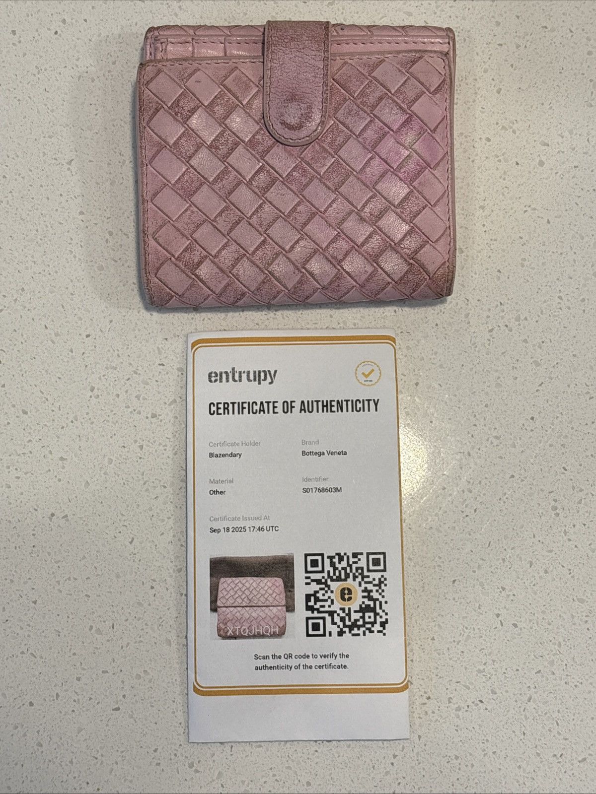 Bottega Veneta Bottega Veneta Pink Leather Woven Wallet Bi Fold Card Holder Size ONE SIZE - 13 Thumbnail