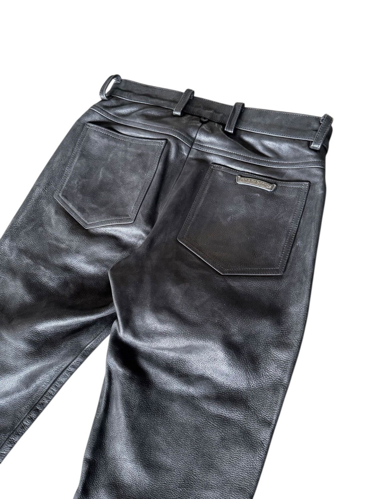 Chrome Hearts 1/1 Matty Boy Chrome Hearts Painted Leather Fleur-Knee Pants Size US 29 - 12 Thumbnail