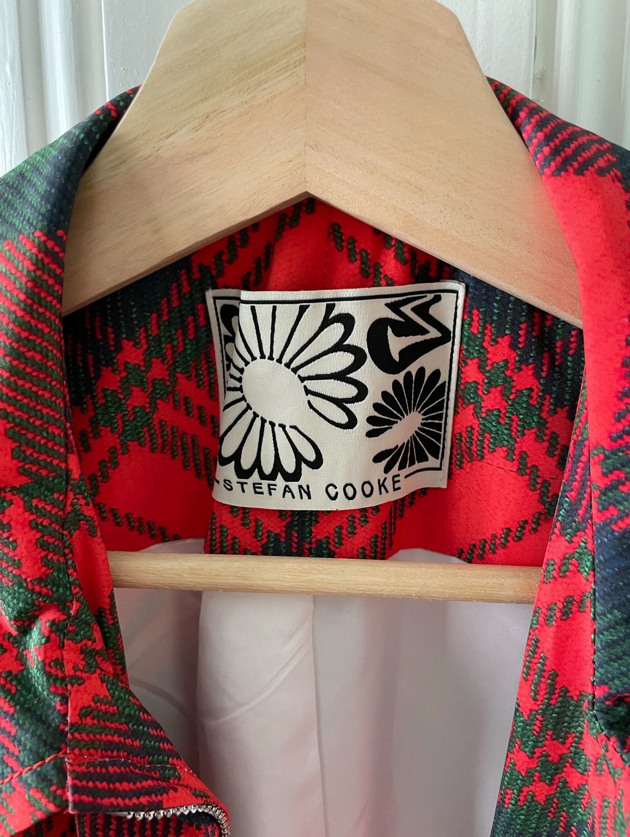 Stefan Cooke SS19 Red Tartan Print Coat Size US M / EU 48-50 / 2 - 5 Thumbnail