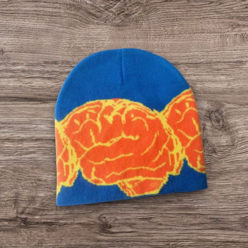 Other Avantgarde Opium Brain Beanie Y2K ALT Skater Blue Orange Hat Size ONE SIZE - 1 Preview