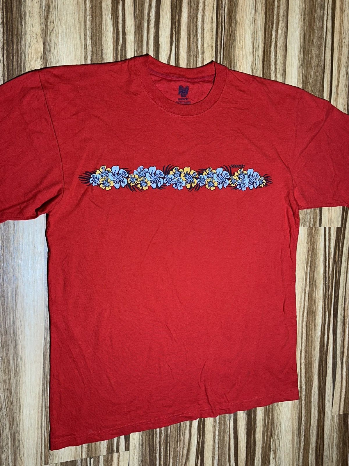 Speedo Speedo Red Floral Men's Tee Size US L / EU 52-54 / 3 - 3 Thumbnail