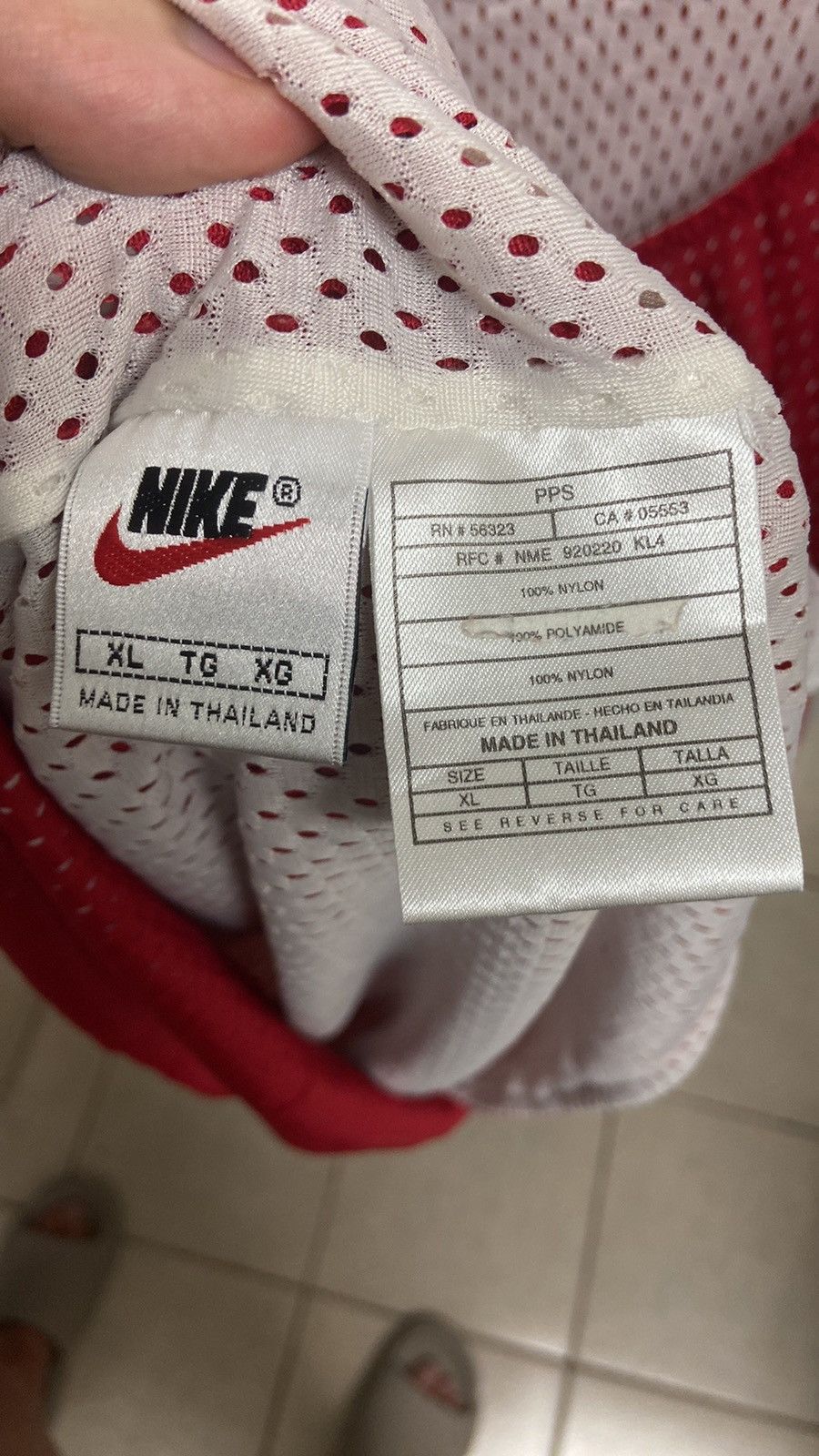 Nike × Vintage Vintage 90’s Nike Red Mesh Sleeveless Basketball Jersey Top Size US XL / EU 56 / 4 - 5 Thumbnail