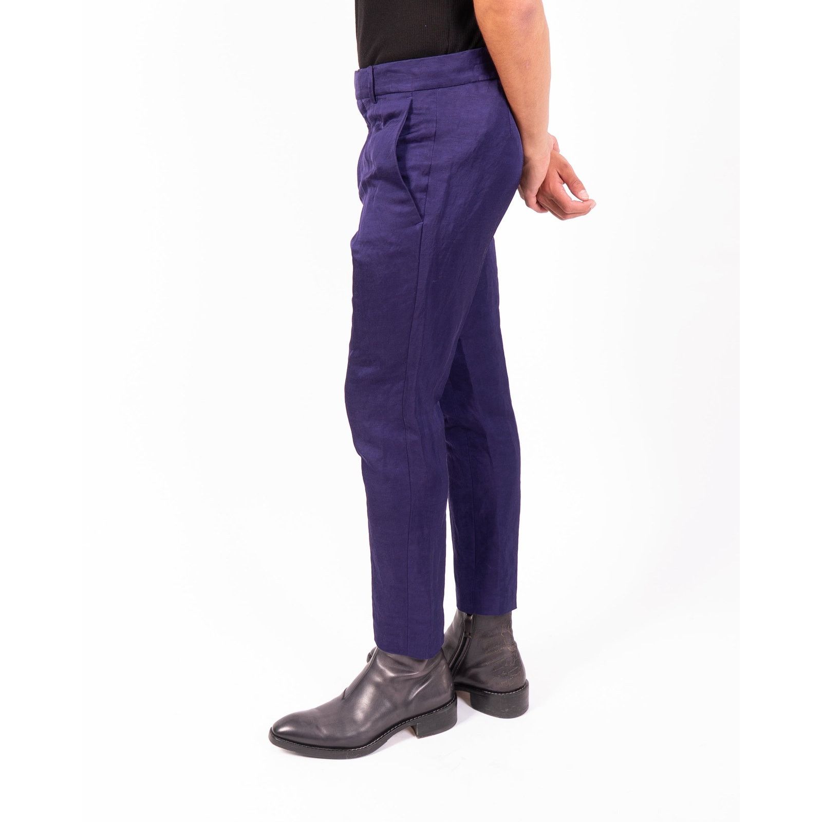 Haider Ackermann SS19 Classic Trousers in Purple Silk Size 46R - 5 Thumbnail