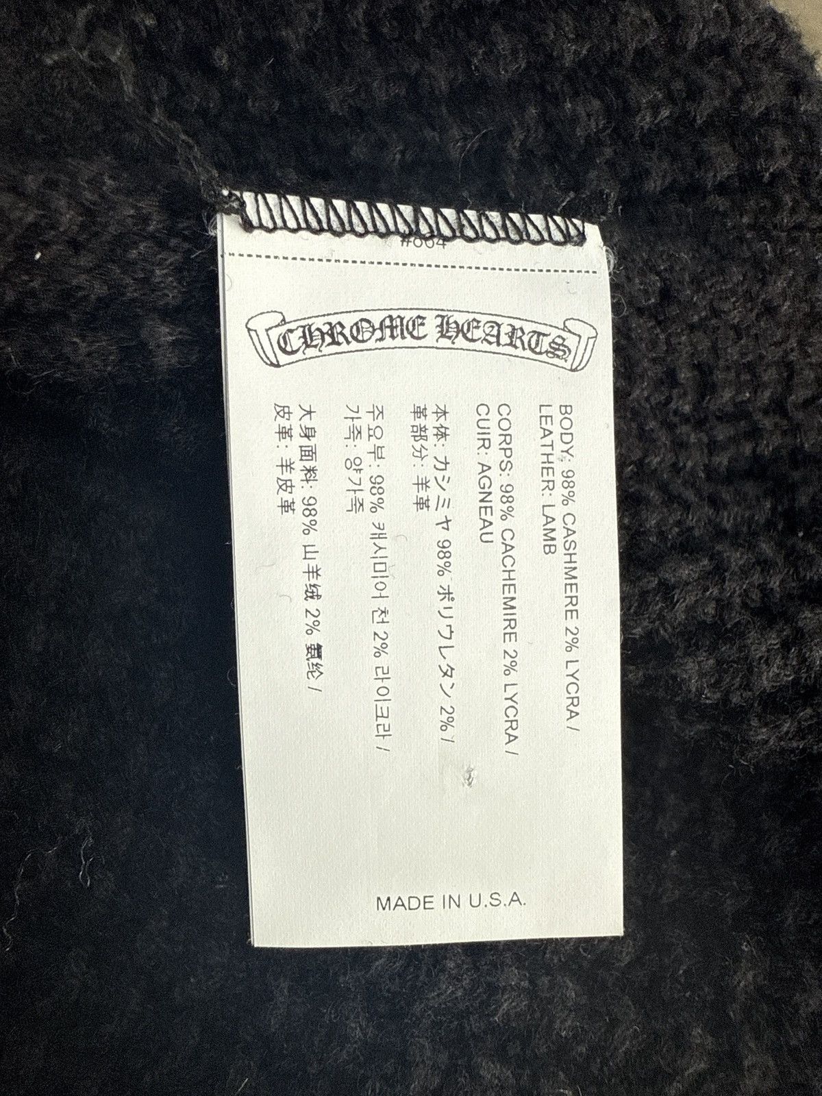 Chrome Hearts CHROME HEARTS HIT & RUN CASHMERE WAFFLE KNIT SWEATER BLACK Size US L / EU 52-54 / 3 - 6 Thumbnail