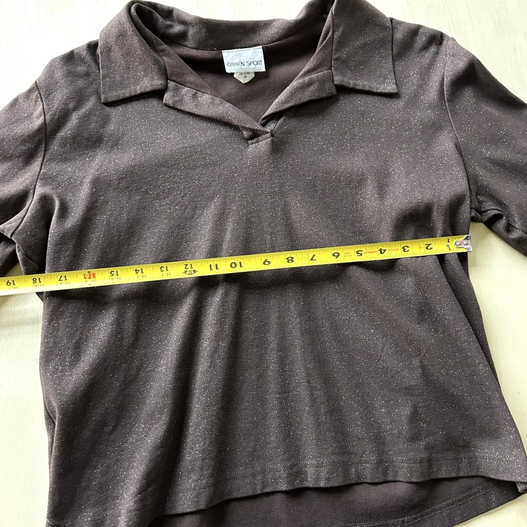 Vintage Caren Sport Polo Shirt Womens 3X Brown Long Sleeve Collared USA Top Shirt Size XXL / US 16-18 / IT 52-54 - 5 Thumbnail