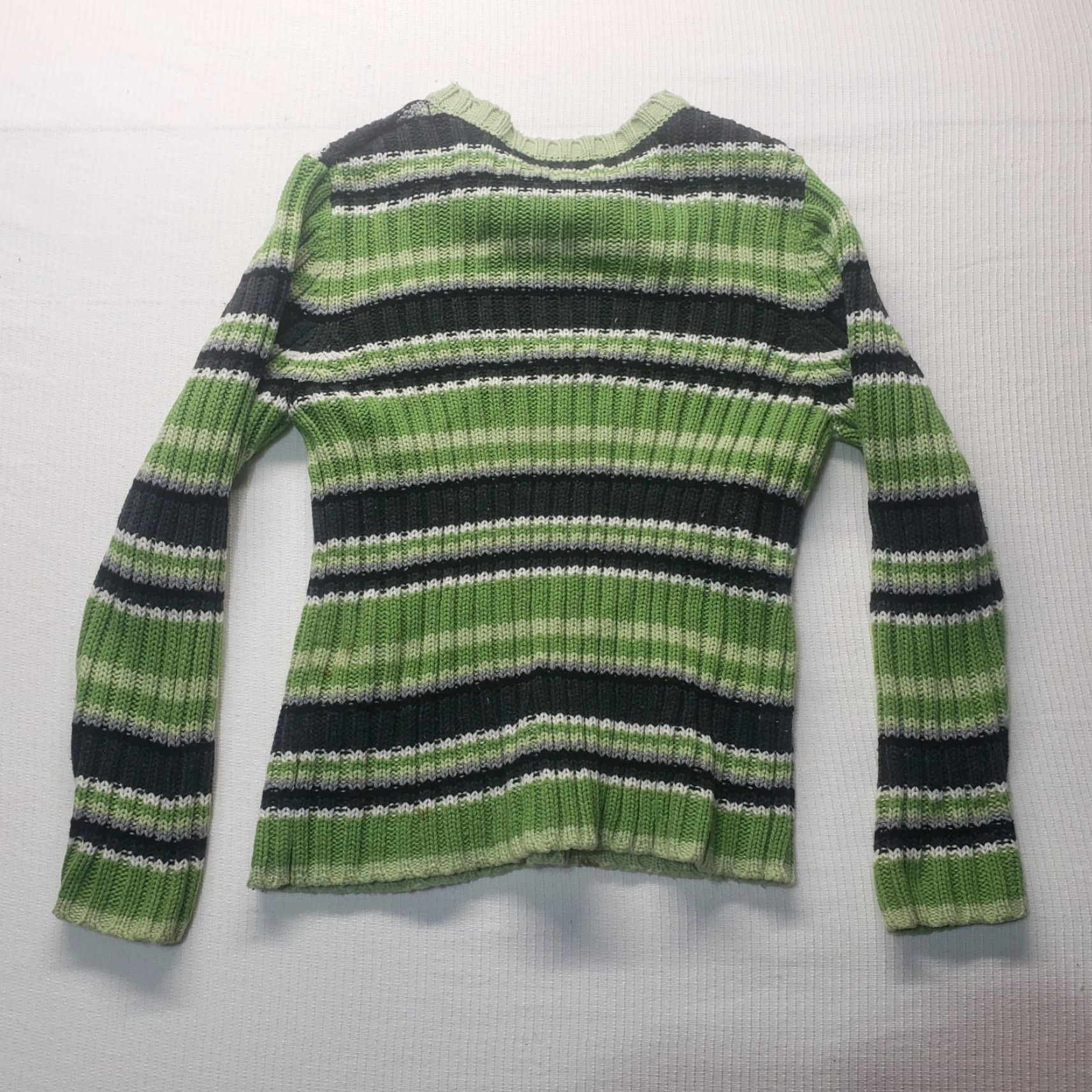 Vintage Tom Foolery Sweater Striped Knit Long Sleeve Adult 2X Green Women’s Plus Sized Size XXL / US 16-18 / IT 52-54 - 7 Thumbnail