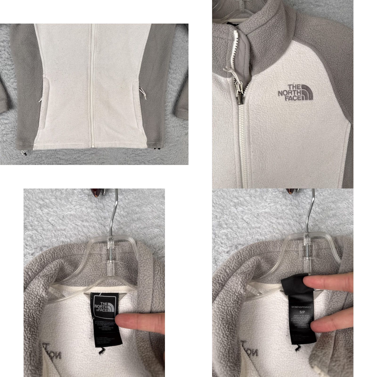 The North Face The North Face Jacket Women Small Gray White Fleece Full Zip Outdoor Hiking Hike Spring Fall Winter Size S / US 4 / IT 40 - 8 Thumbnail