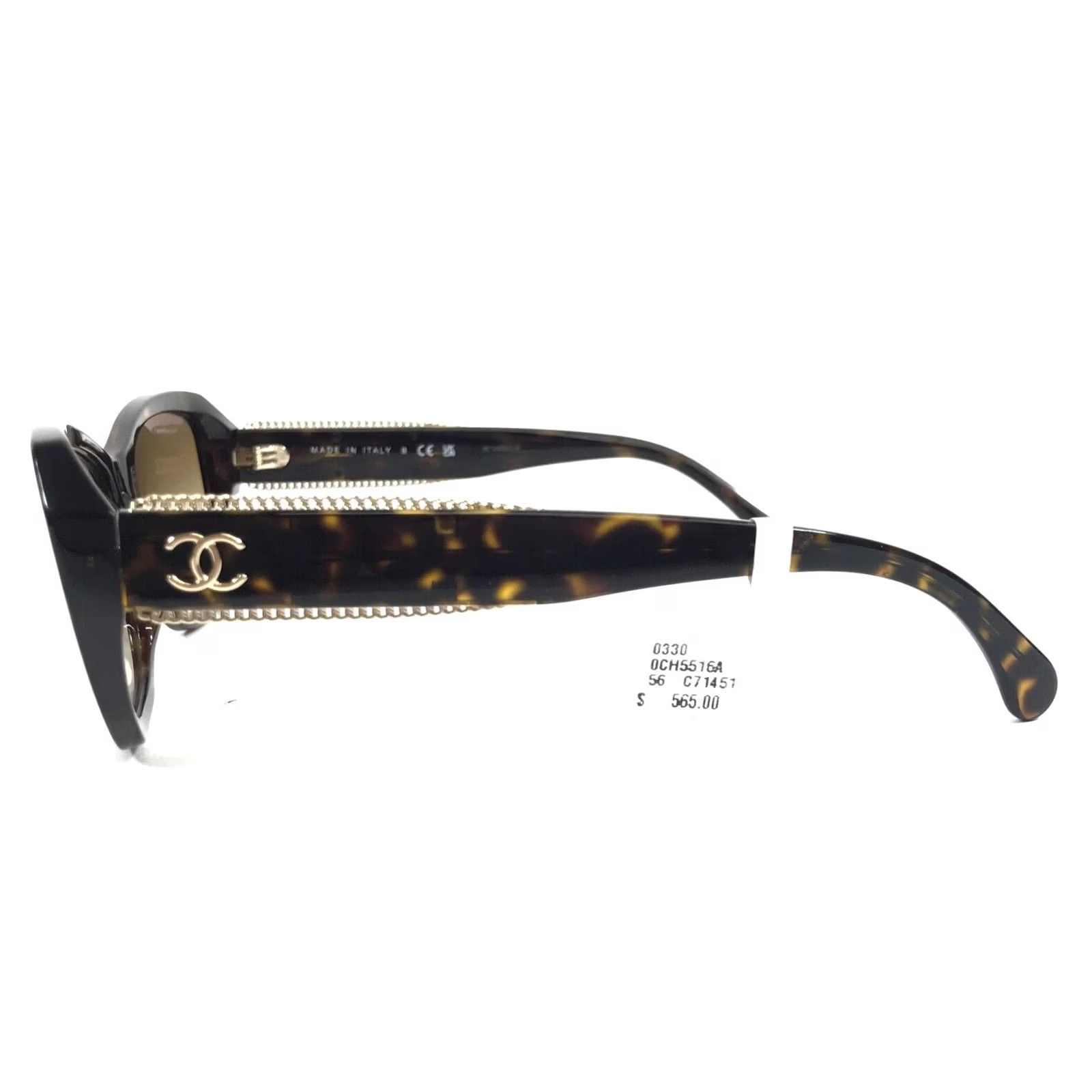 Chanel Sunglasses 5516-A c.714/51 Tortoise Gold Asian Fit Frames w/ Brown Lenses Chanel Chanel Sunglasses Cat Eye Asian Fit Brown Lenses 5516  main image 4
