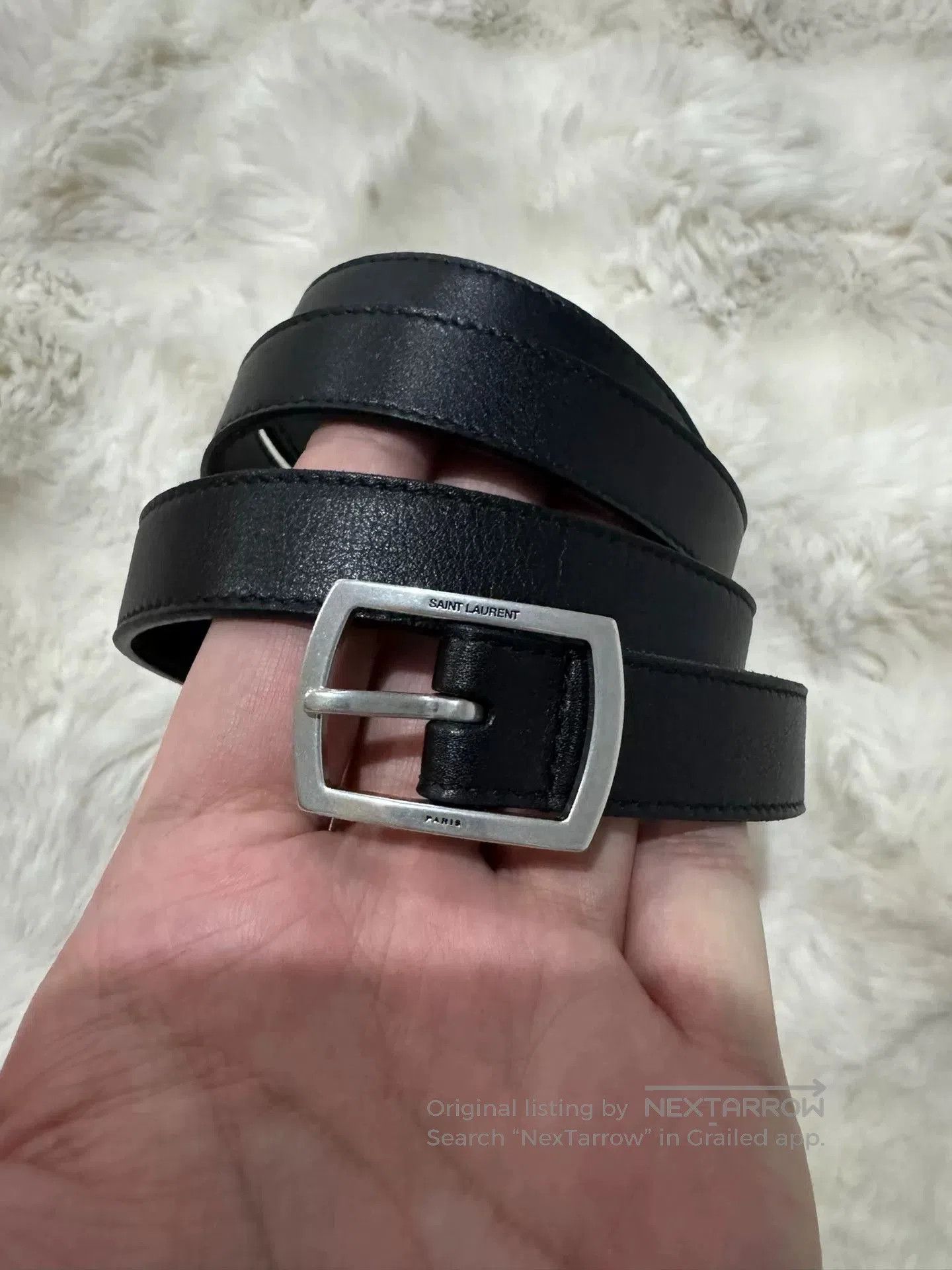 Yves Saint Laurent Saint Laurent YSL Black Silver Belt. Size ONE SIZE - 3 Thumbnail