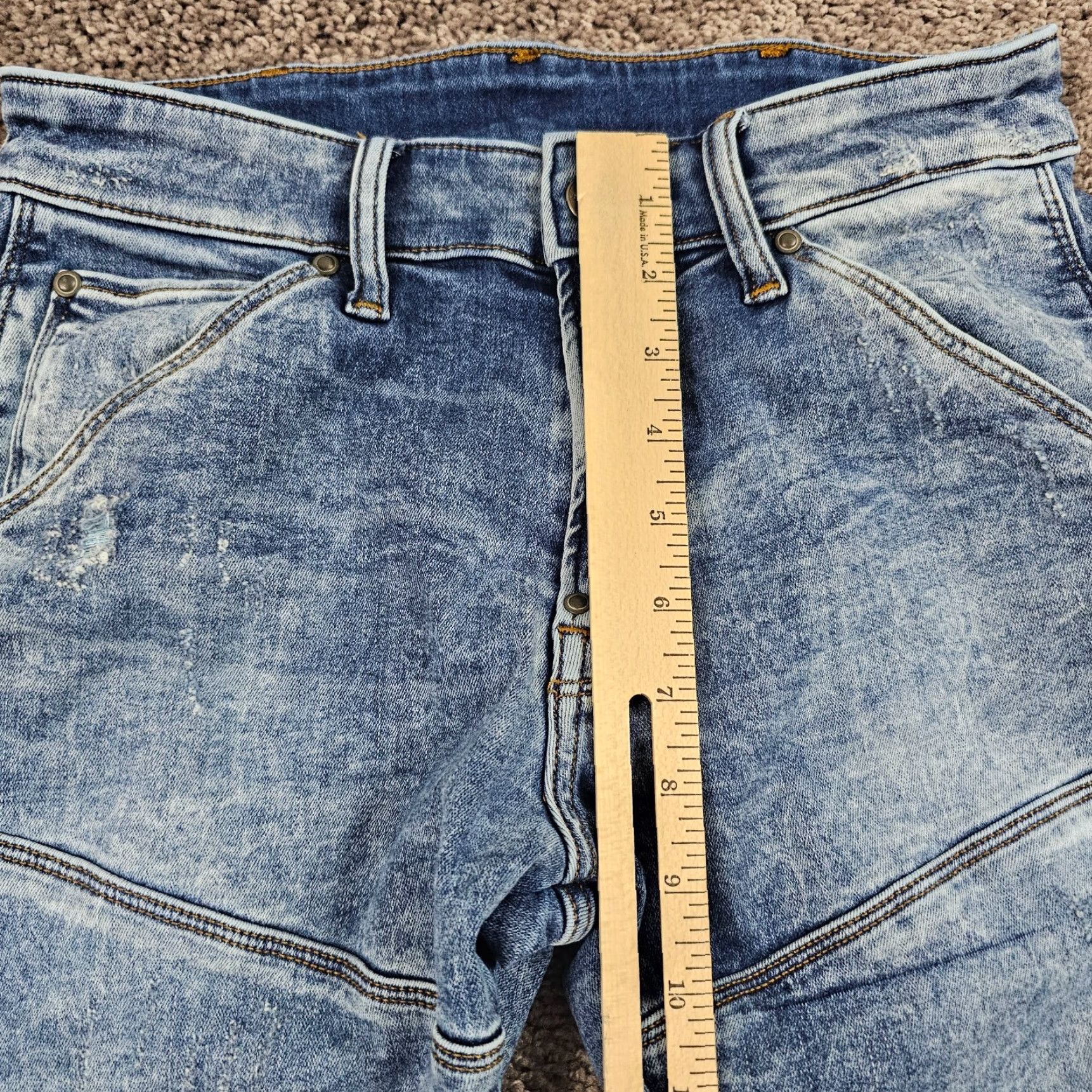 G-Star G-Star Raw 5620 3D Skinny Jeans Men 28x32 Low Rise Acid Wash Stretch Denim Blue Size US 26 / EU 42 - 4 Thumbnail