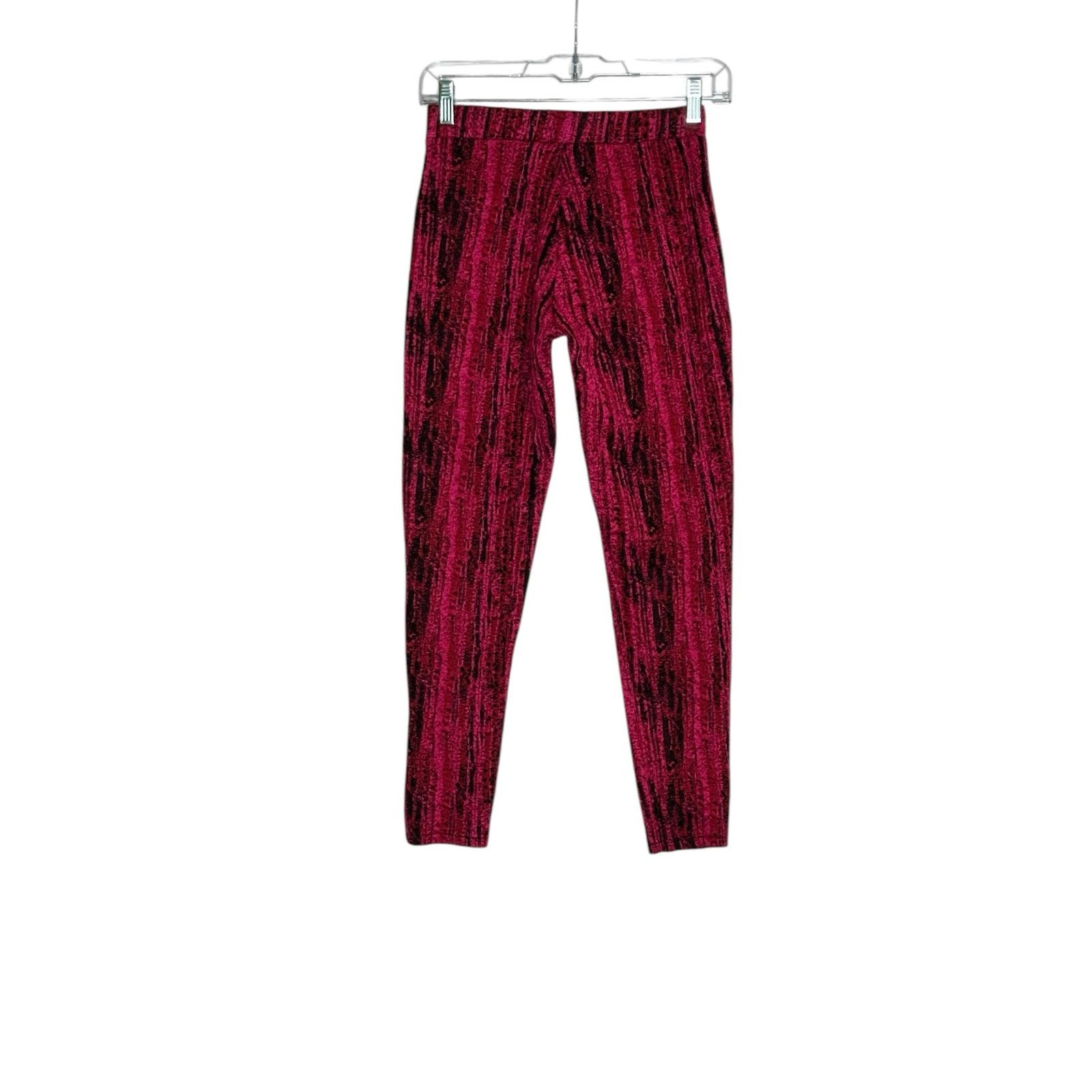 Zara ZARA pink black textured leggings size small Size 26" / US 2 / IT 38 - 8 Thumbnail