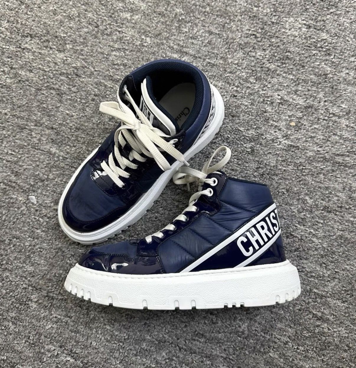 Dior Dior Player Navy Blue High-Top Sneakers K12 Size US 6 / IT 36 - 1 Thumbnail