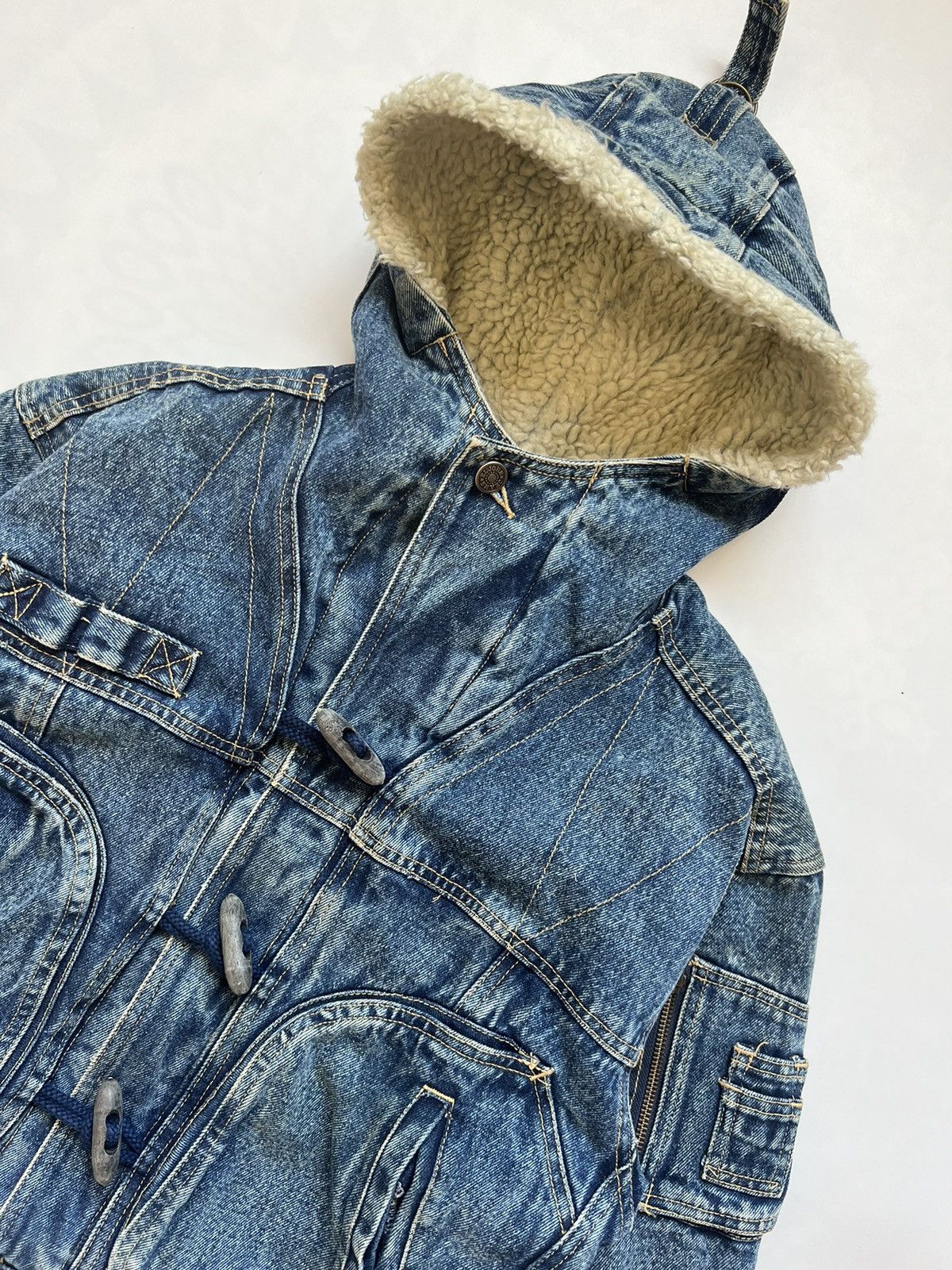 Vintage Vintage Fighting Spirit Sherpa Hooded Bomber Jacket Size S / US 4 / IT 40 - 5 Thumbnail