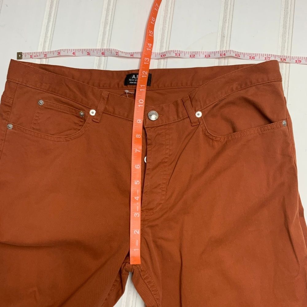 A.P.C. APC Petit Standard Droit Etroit Pants Orange Jeans Straight Size US 33 - 3 Thumbnail