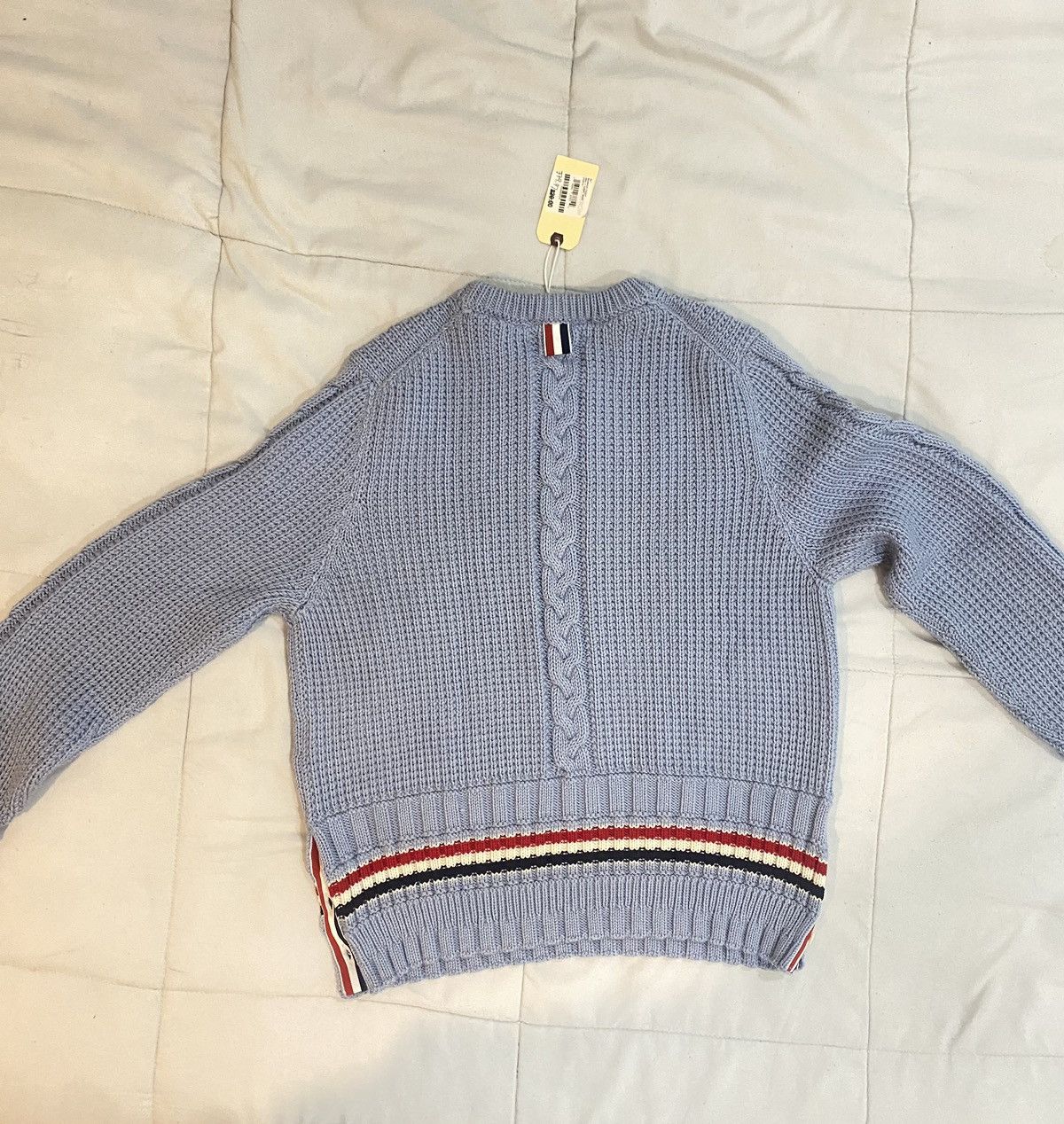 Thom Browne Cable Knit Merino Wool w/ RWB Stripe Size US S / EU 44-46 / 1 - 2 Thumbnail
