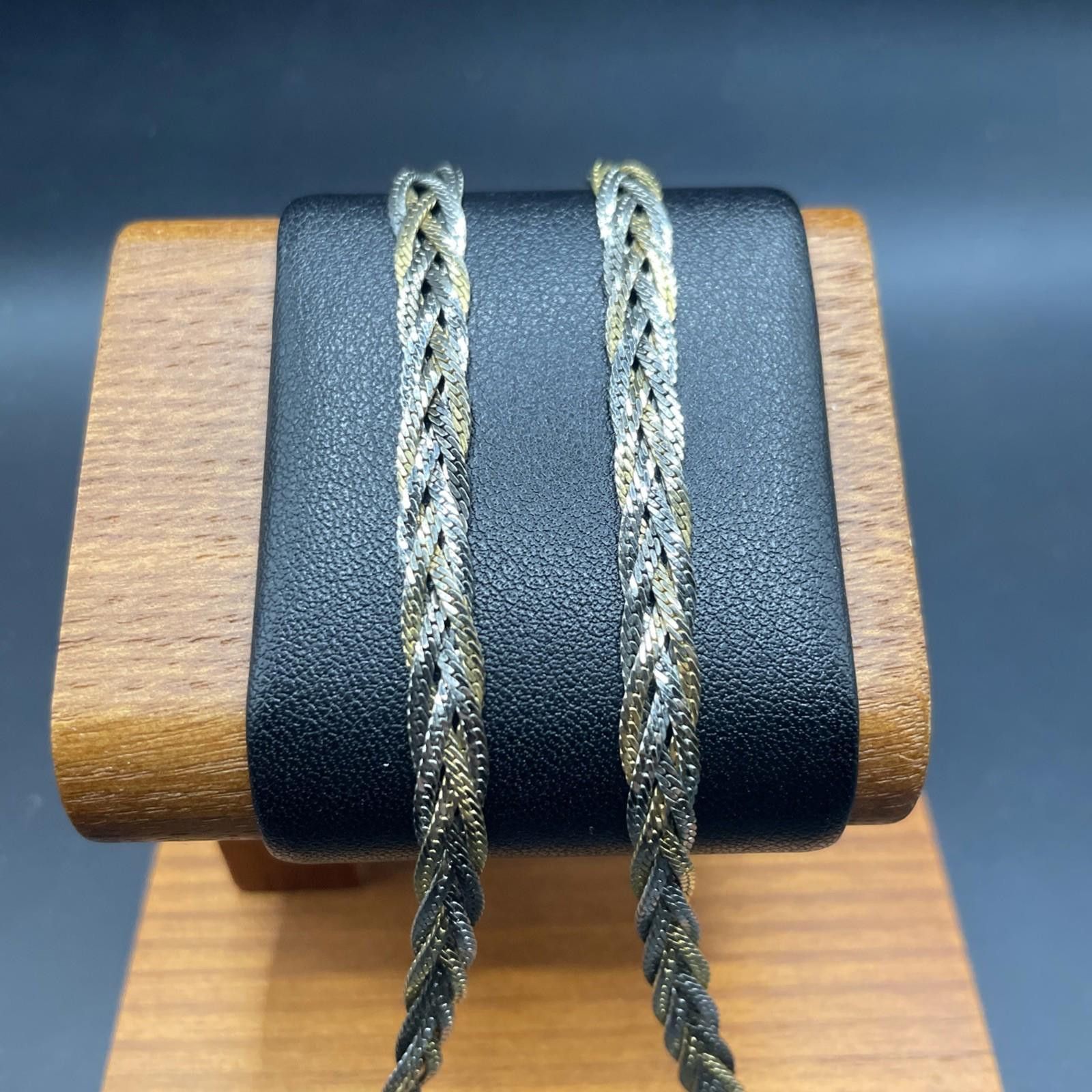 The Unbranded Brand Vintage Braided Gold & Silvertone Snake Chain Necklace 20” Size ONE SIZE - 1 Thumbnail