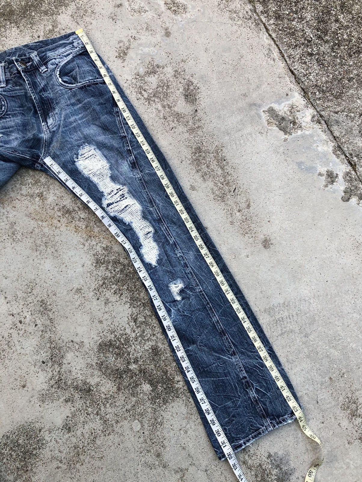 If Six Was Nine FLARED RECONSTRUCTED DISTRESSED DENIM Size US 30 / EU 46 - 11 Thumbnail