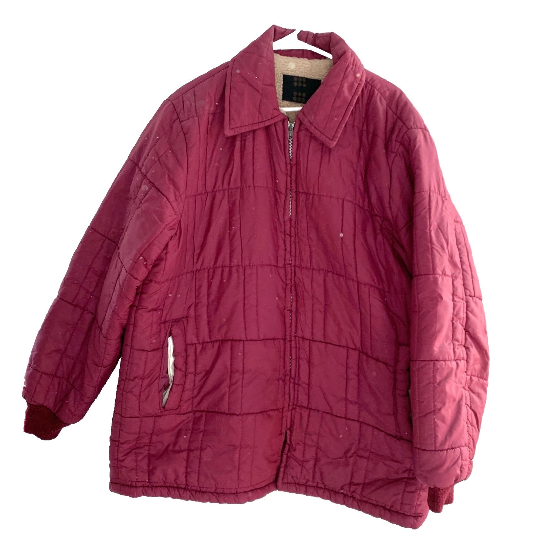 Vintage VINTAGE Unbranded Quilted Burgundy Puffer Jacket Coat Men 2XL Burgund y Quilted Winter Nylon Zip Lined Chest 52" Regular Mens Size US XXL / EU 58 / 5 - 2 Thumbnail