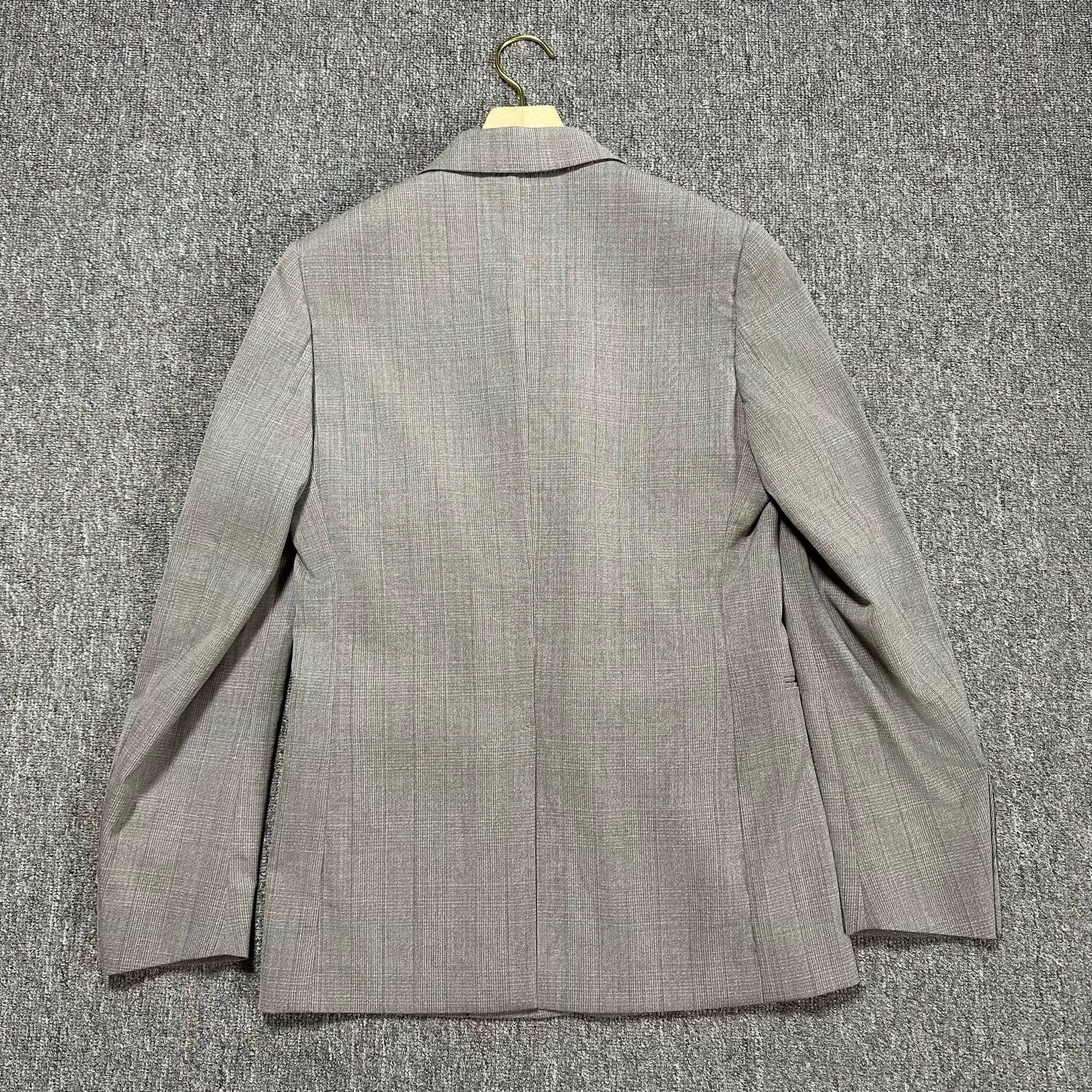 Dior Dior Gray Double Breasted Suit Jacket Size US M / EU 48-50 / 2 - 2 Thumbnail
