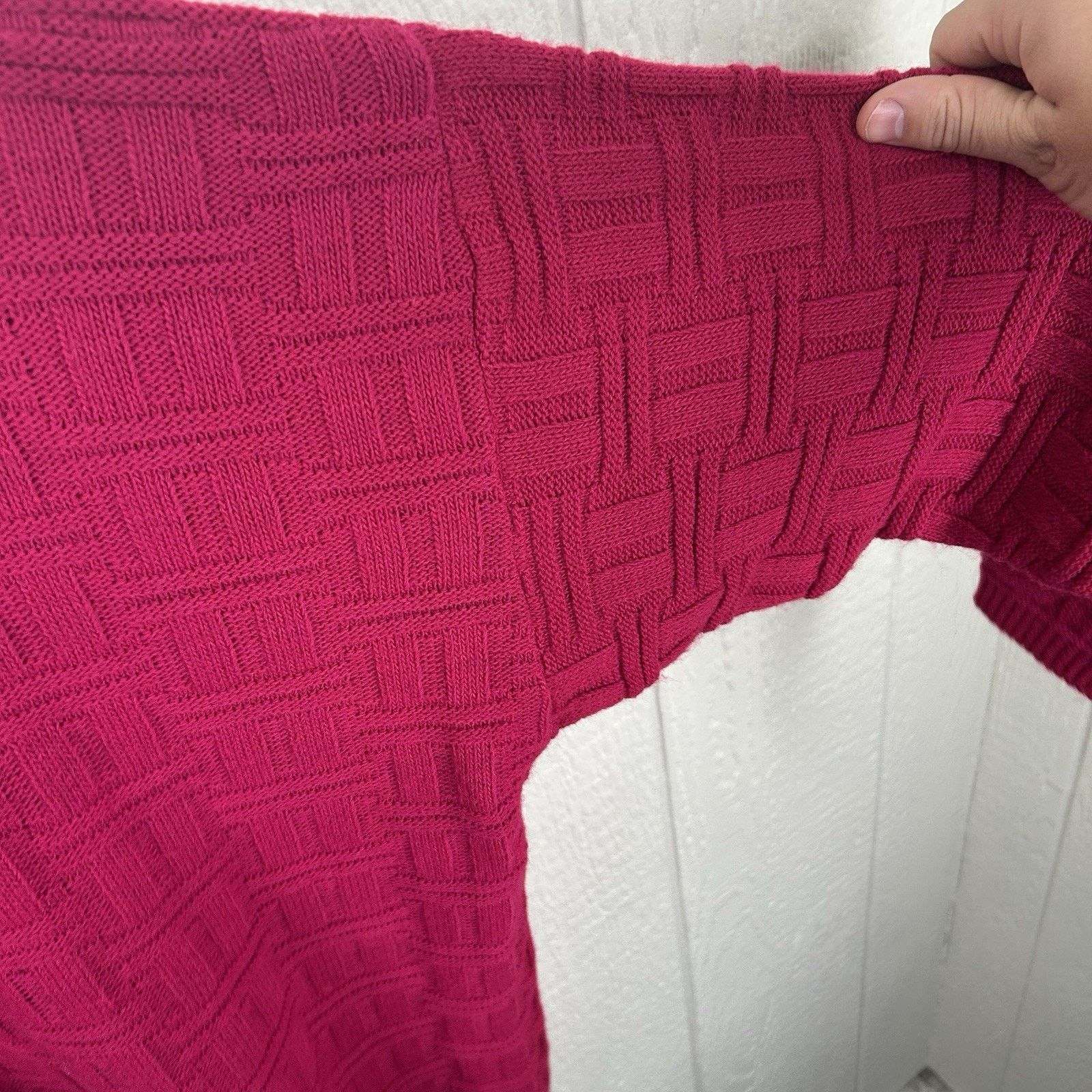 Other Vintage 90’s Spunky Hot Pink Knit Chunky Sweater X-Large Size XL / US 12-14 / IT 48-50 - 3 Thumbnail