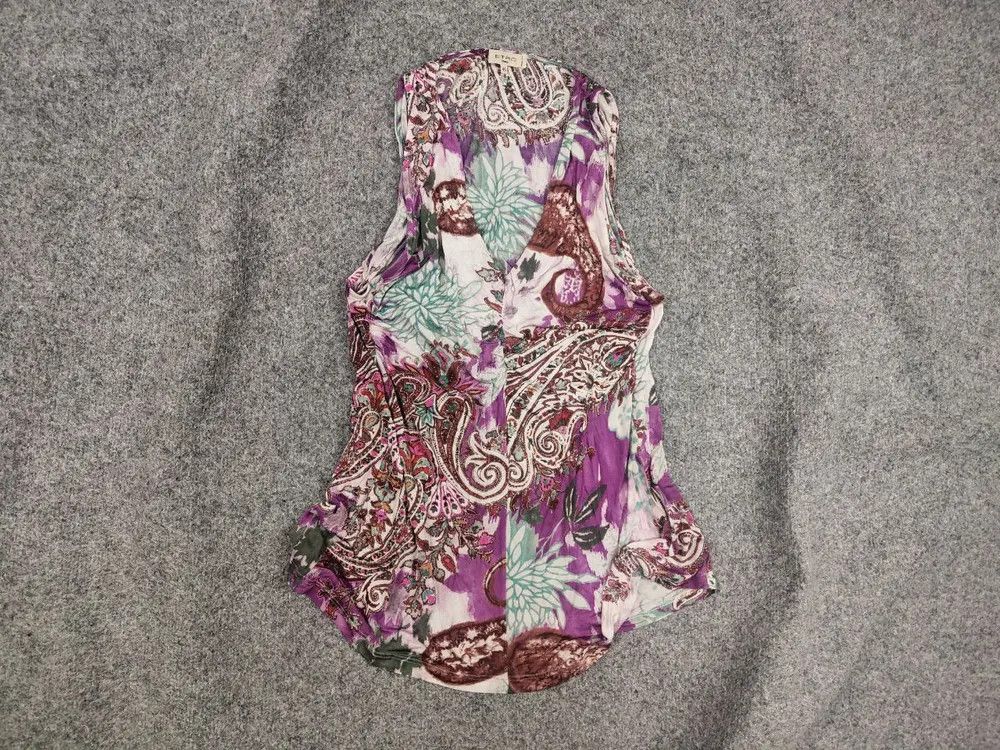 Etro Etro Milano Design Floral Art tops blouses Sleeveless Size L / US 10 / IT 46 - 1 Thumbnail