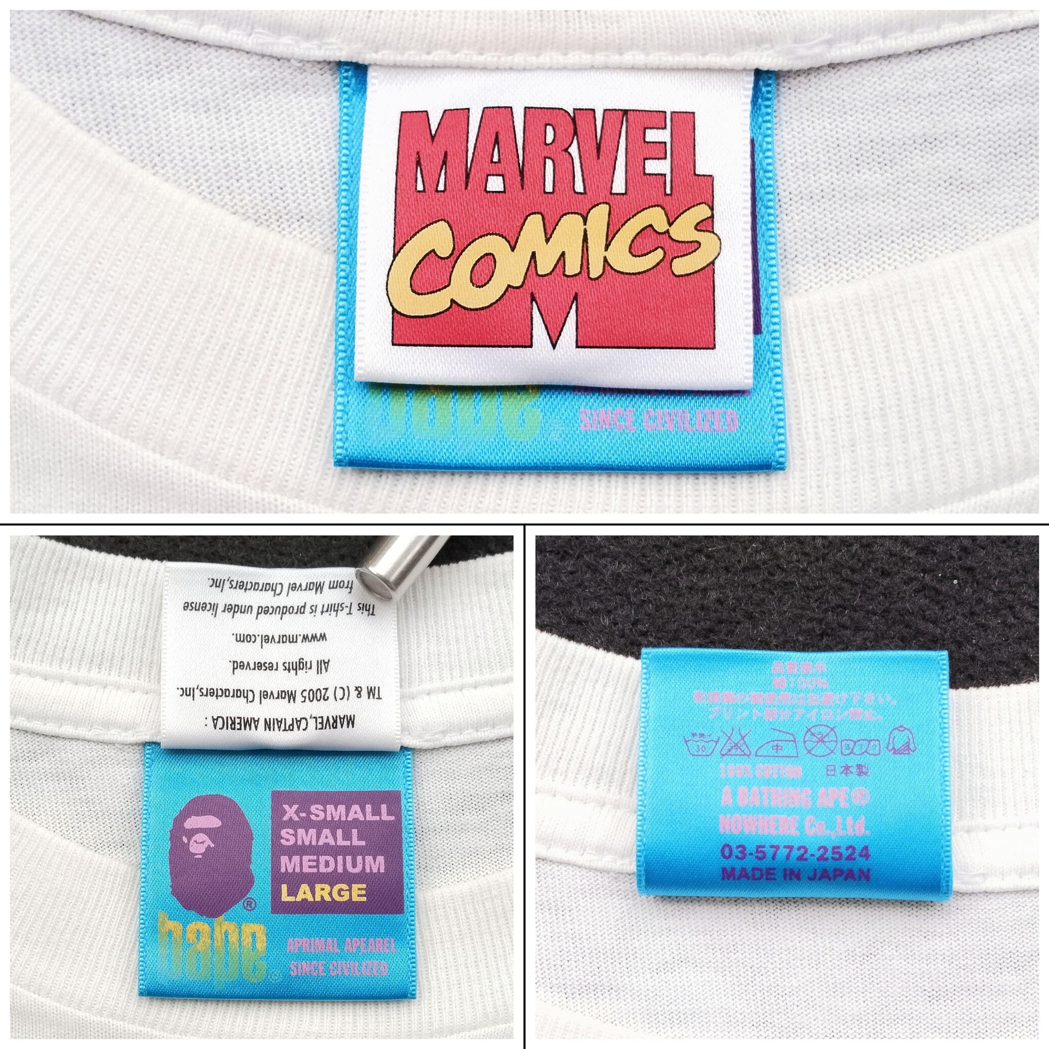 Bape 2005 Bape x Marvel Captain America Tee Size US L / EU 52-54 / 3 - 6 Thumbnail