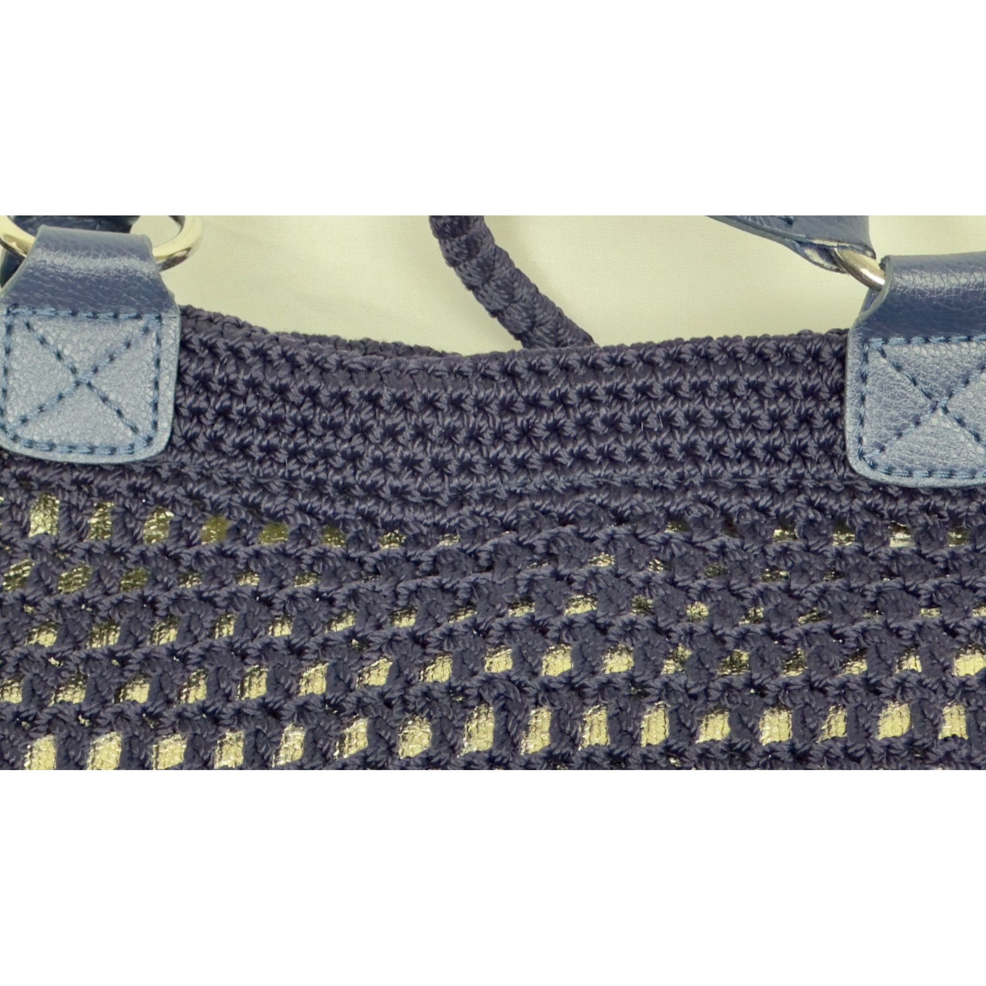 The Sak The Sak Navy Crochet Tote Bag With Zipper Pocket & Shoulder Size ONE SIZE - 12 Thumbnail