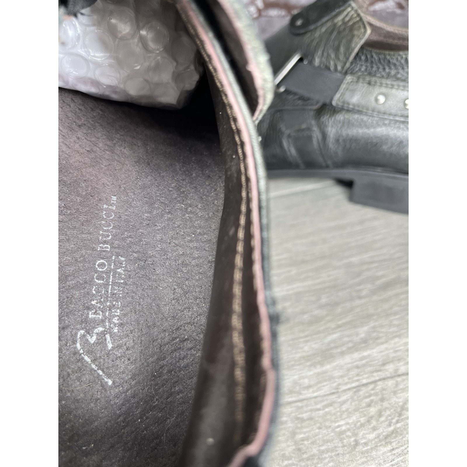 Bacco Bucci Bacco Bucci Llorente Black Genuine Leather Calfskin Side Str Size US 12 / EU 45 - 13 Thumbnail