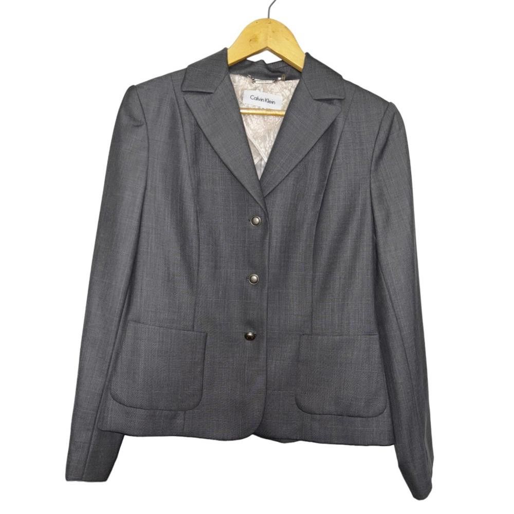 Calvin Klein Calvin Klein l Gray 3 Button Blazer Jacket Size 8 Size M / US 6-8 / IT 42-44 - 1 Thumbnail