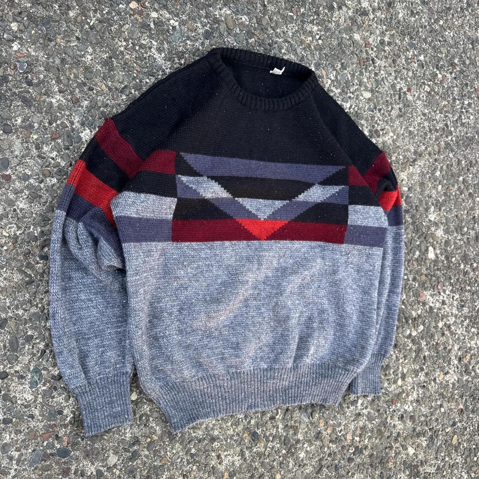 Vintage Vintage Italian Geometric Knit Sweater – Size XL Size US XL / EU 56 / 4 - 2 Thumbnail