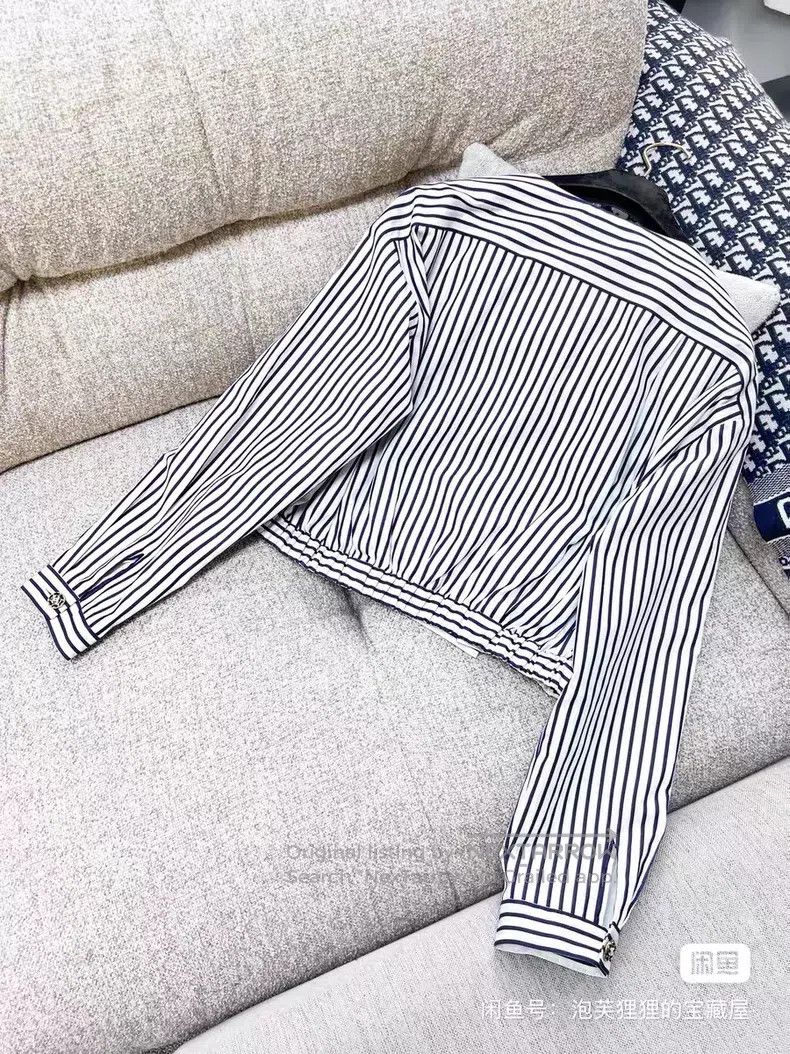 Chanel Chanel Striped double-breasted square collar shirt Size XS / US 0-2 / IT 36-38 - 3 Thumbnail
