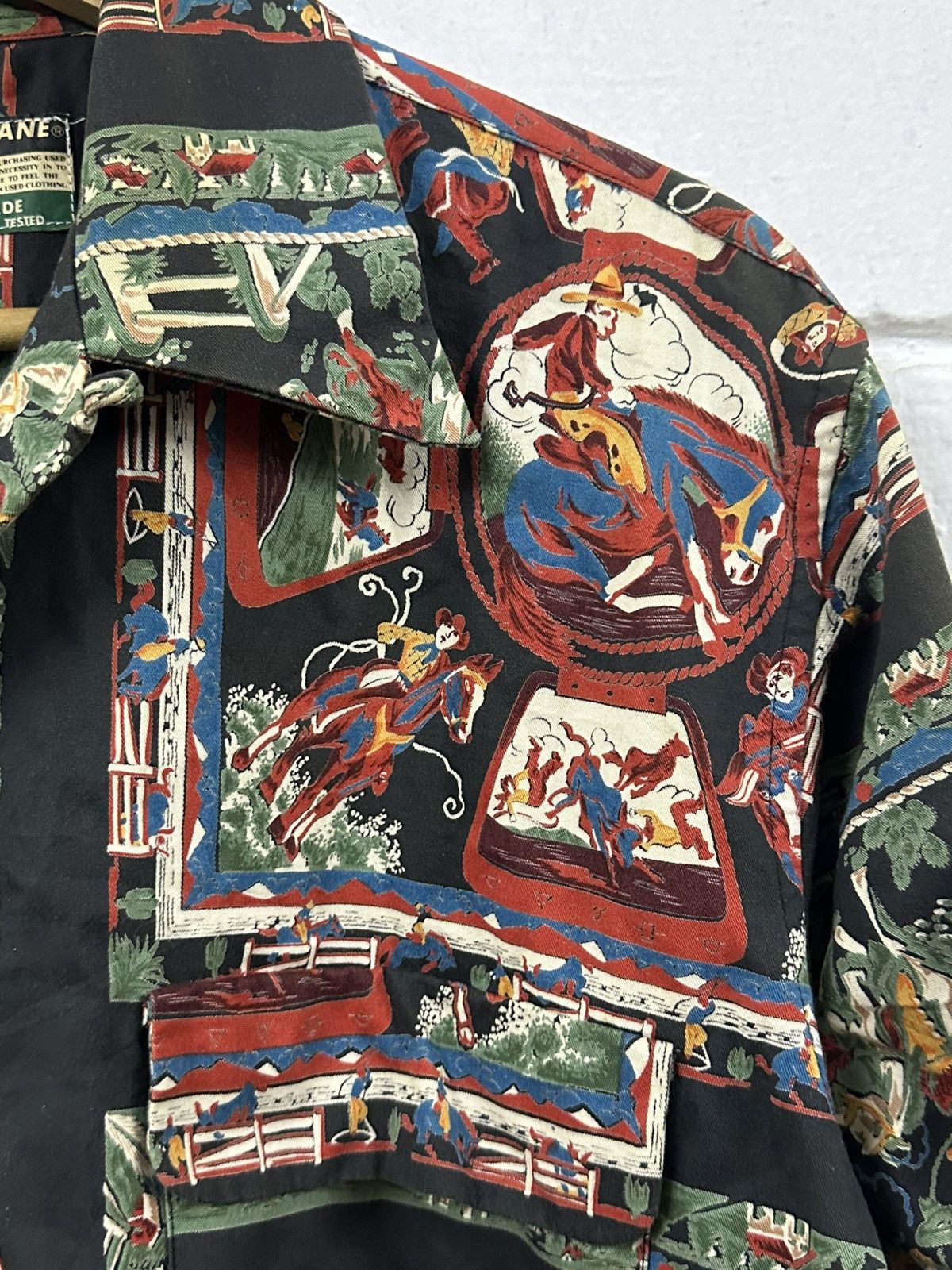 Sugar Cane Vintage Sugar Canes Toyo Enterprise Cowboy Printed L/S Size US L / EU 52-54 / 3 - 9 Thumbnail
