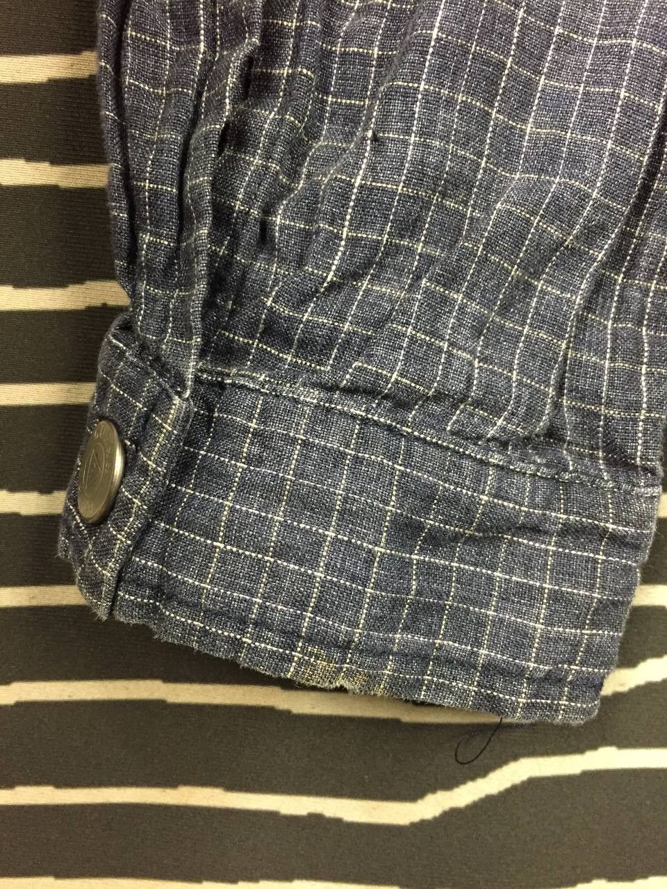 Guess Vtg GUESS Classics Linen Micro-Check Full Zip Shirt Jacket Size US L / EU 52-54 / 3 - 8 Thumbnail