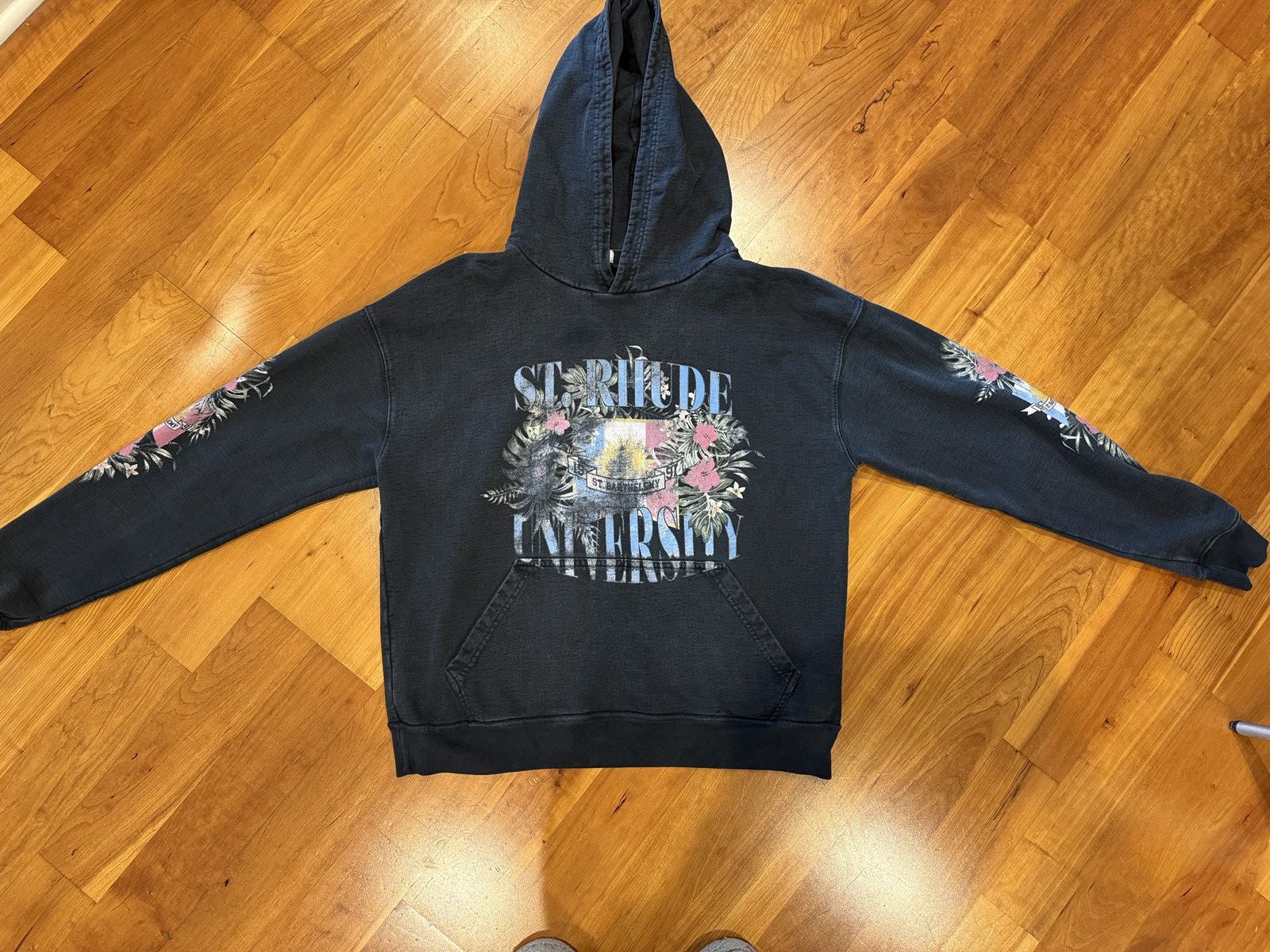 Rhude Rhude Medium Hooded Sweatshirt Black Size US L / EU 52-54 / 3 - 1 Thumbnail